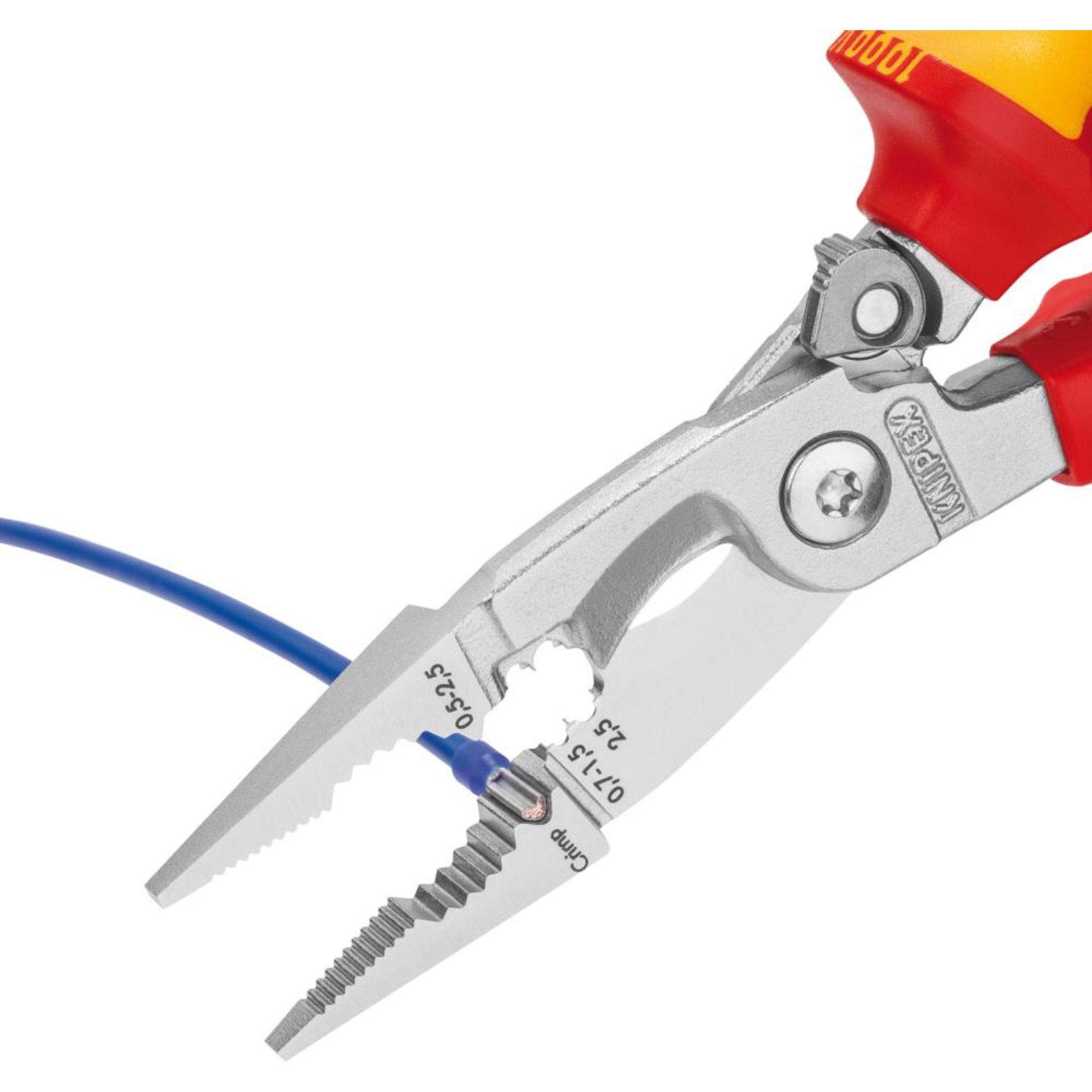 E.-Install.Zange VDE TT 200mm m.M.K.Griff Knipex