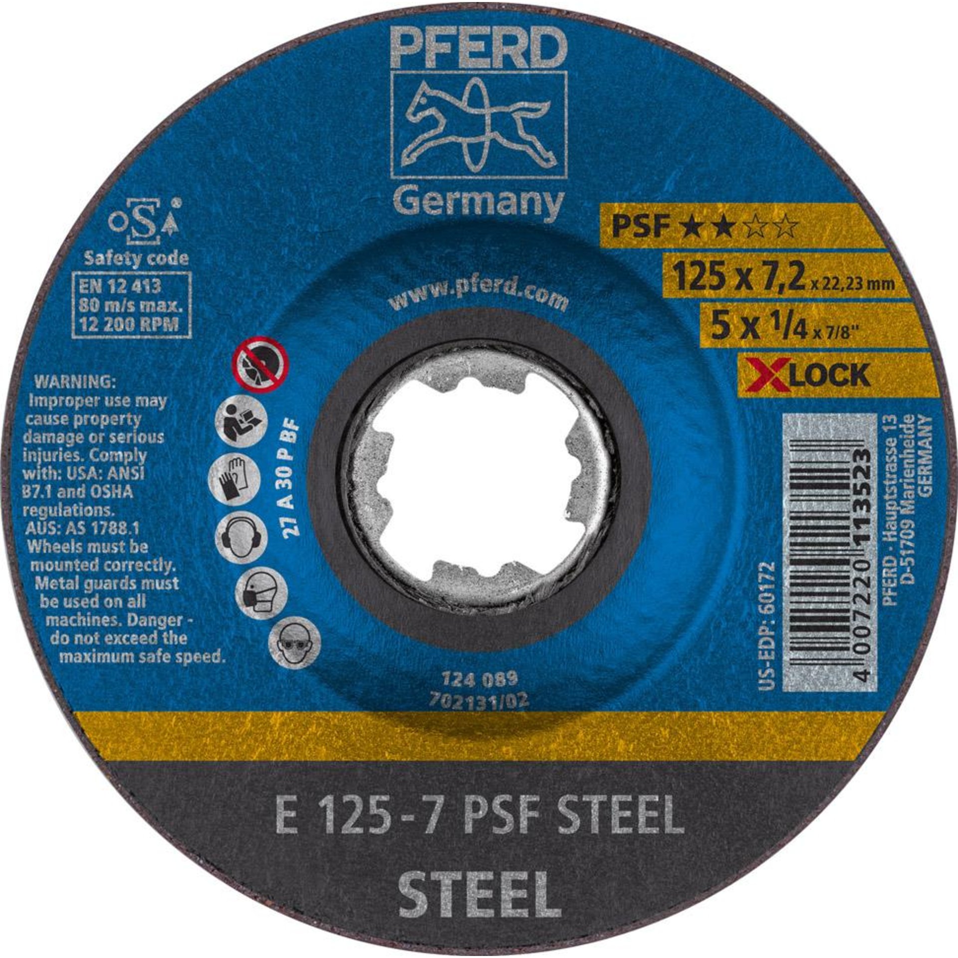 Schruppscheibe PSF STEEL für die Stahlbearbeitung, X-LOCK