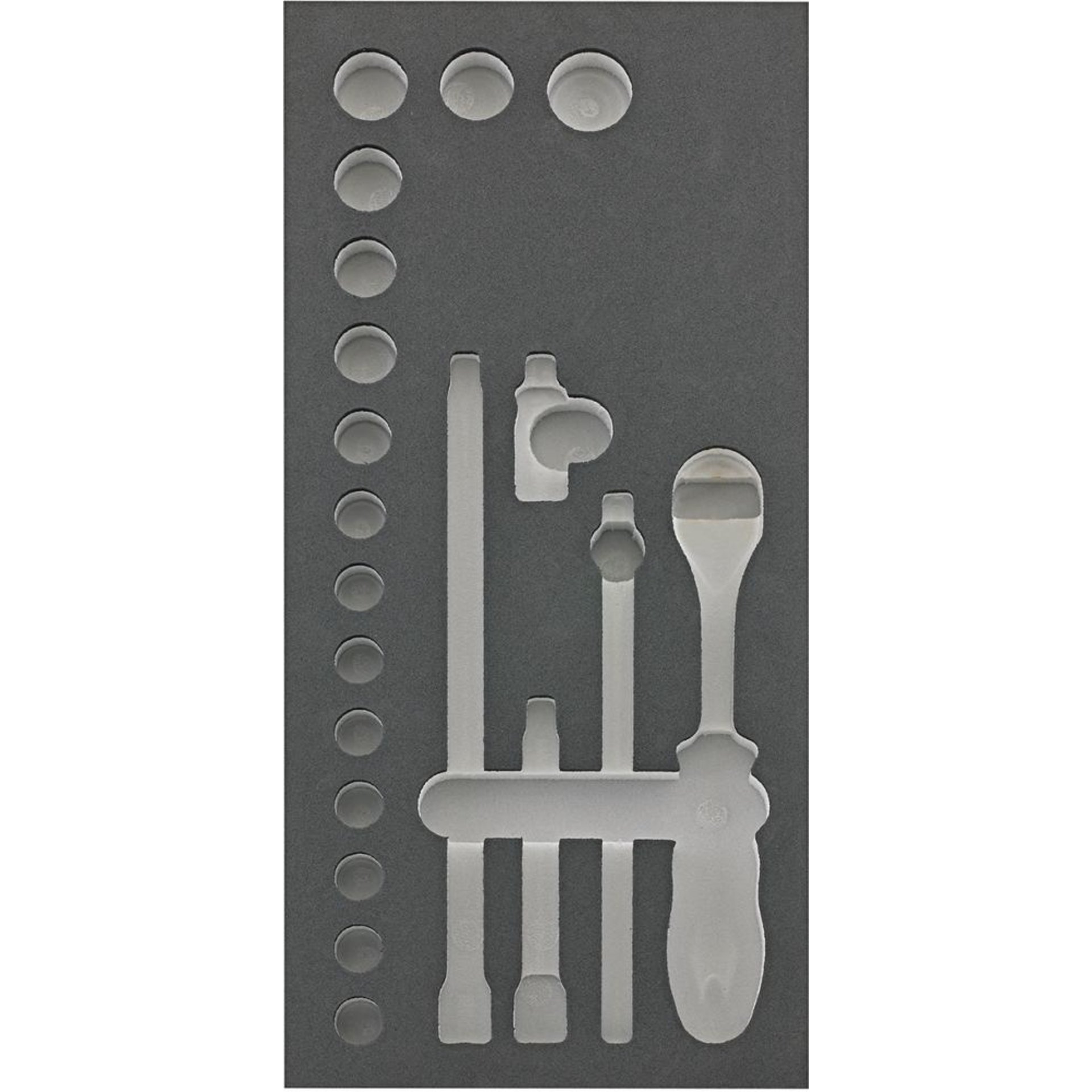 Werkzeugmodul 1/3 leer Steckschl. 3/8" FORTIS