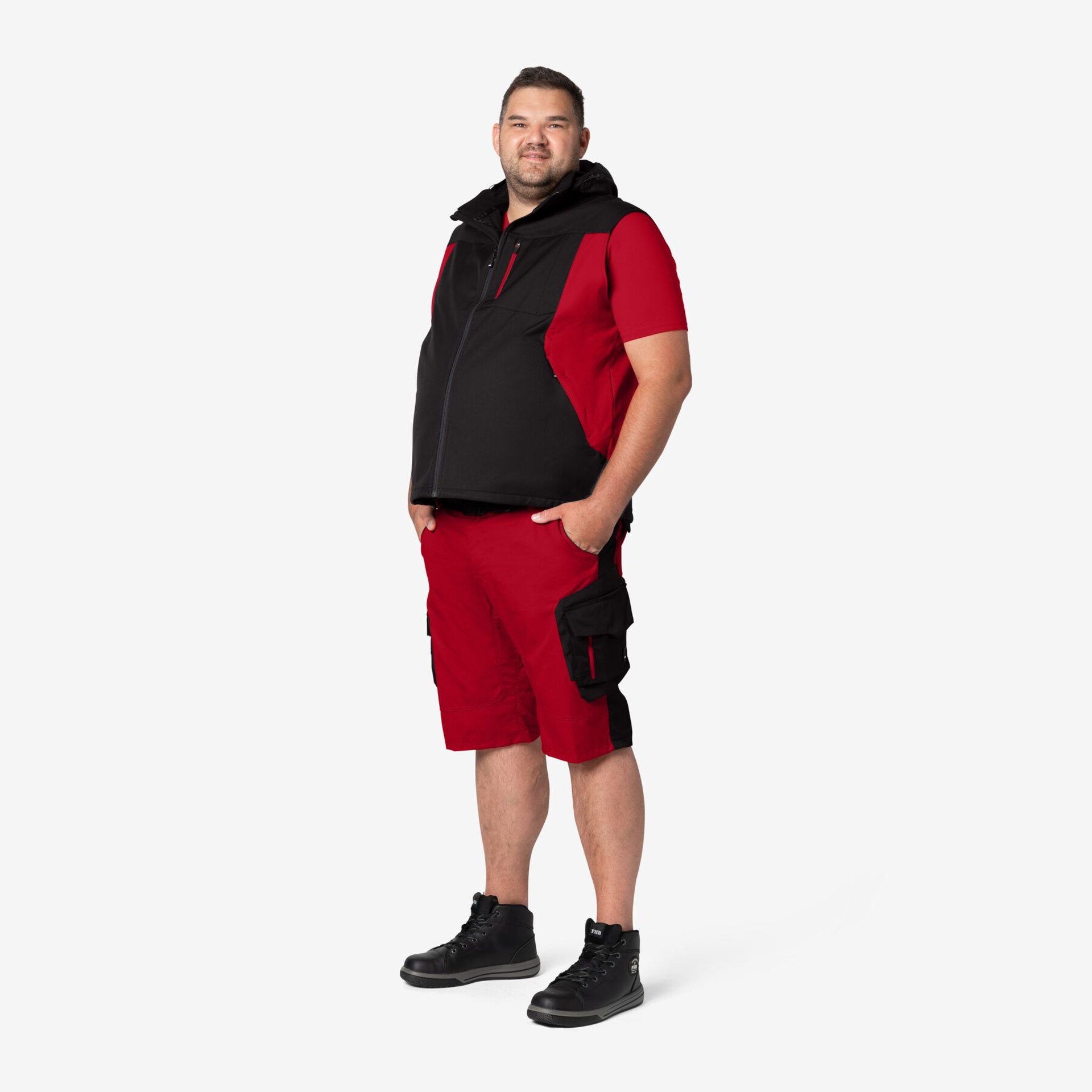 WULF Bermuda rot-schwarz 62