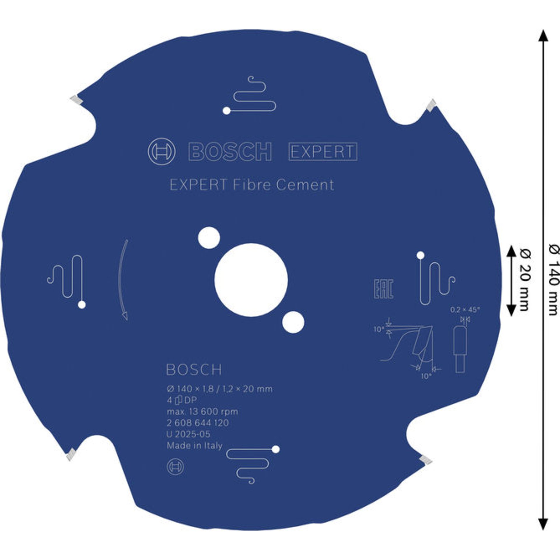 EXPERT Fibre Cement Kreissägeblatt, 140 x 1,8/1,2 x 20 mm, Z4