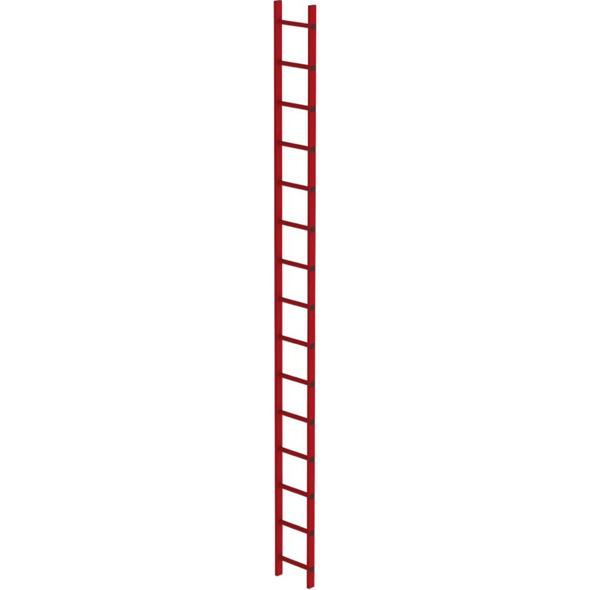 Schachtleiter 15 Sprossen L 4,20 m B350 mm LW 300 mm GFK