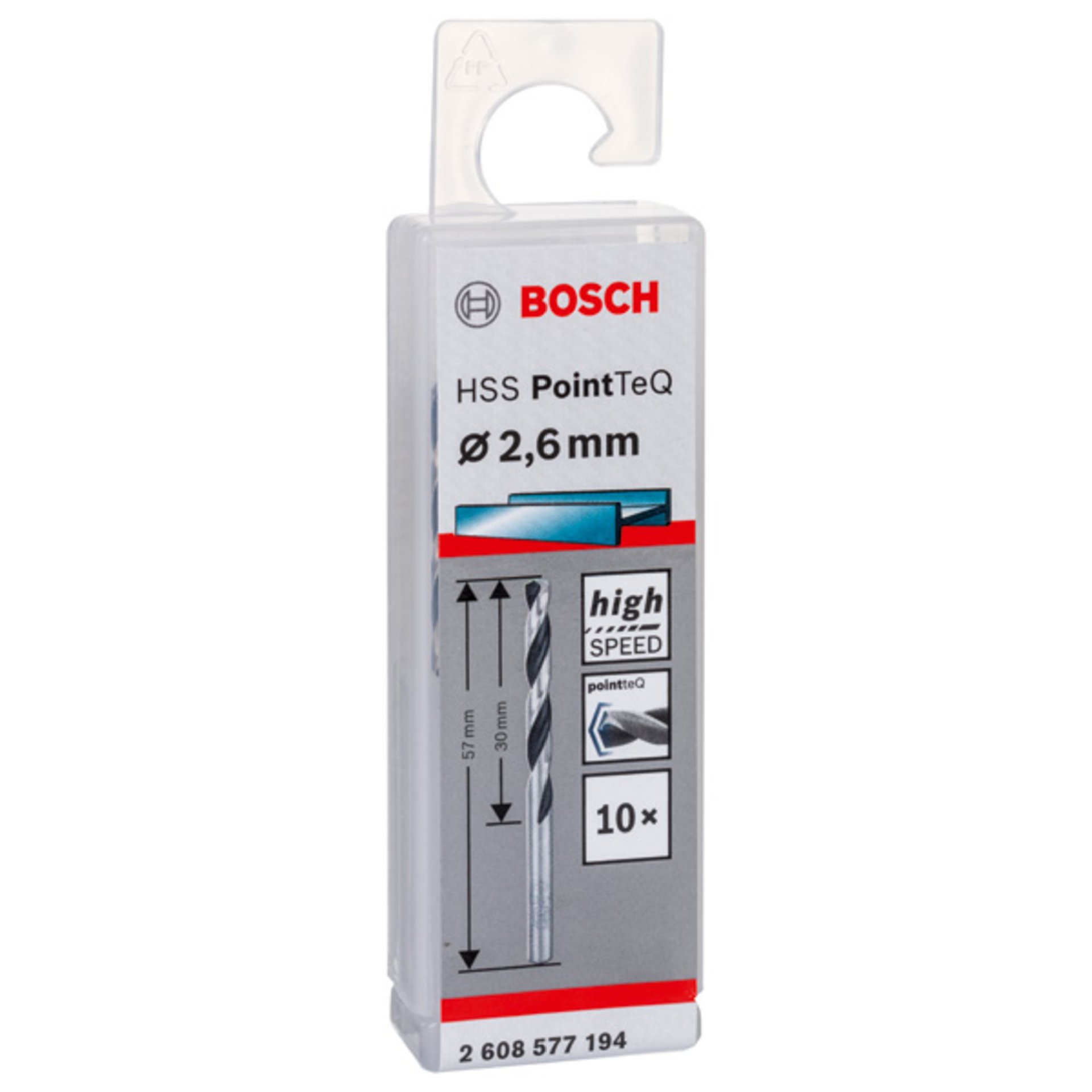 Metallspiralbohrer HSS PointTeQ, DIN 338, 2,6 mm, 10er-Pack