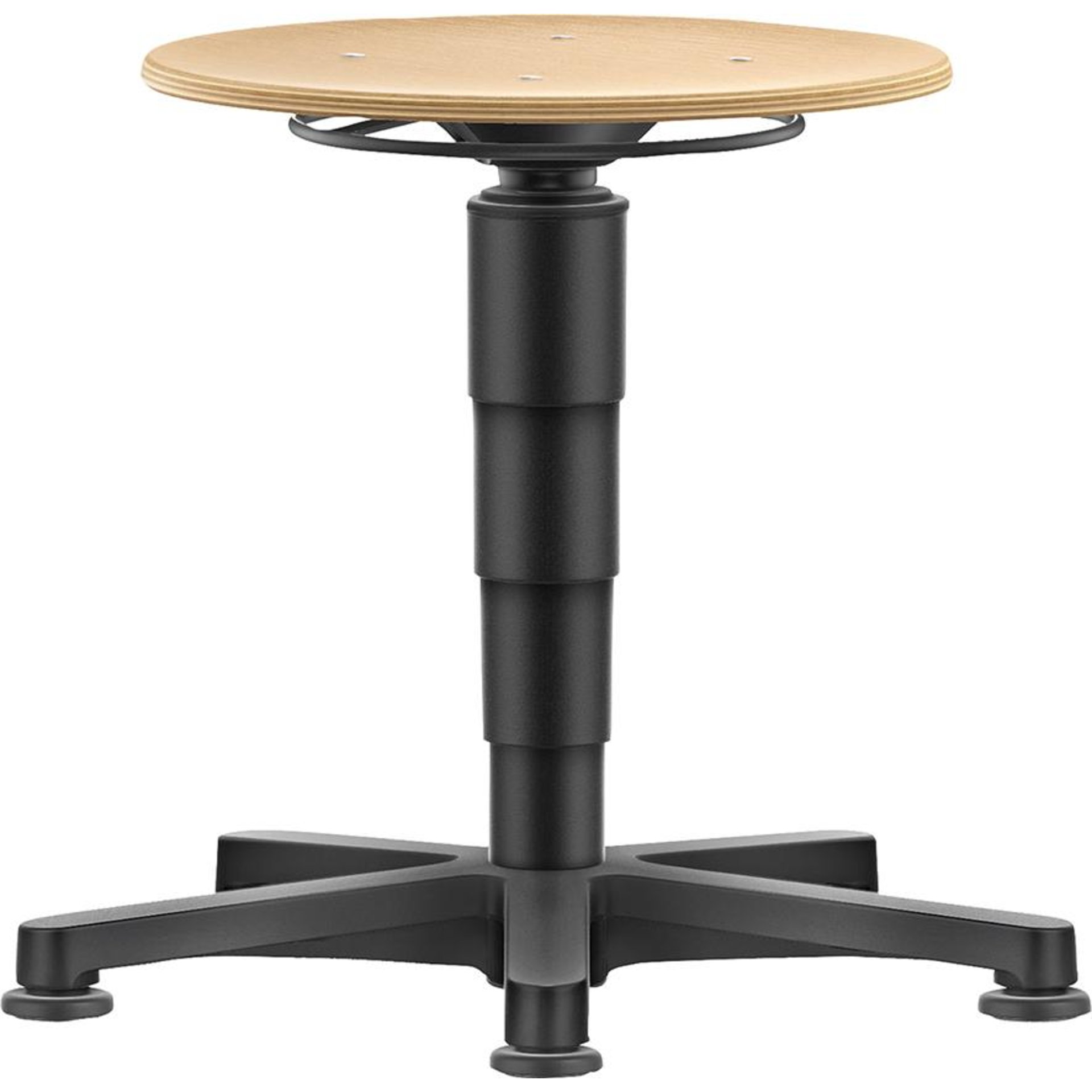 Drehhocker Holz Rundsitz Sitzhöhe 450 - 650 mm mit Gleiter