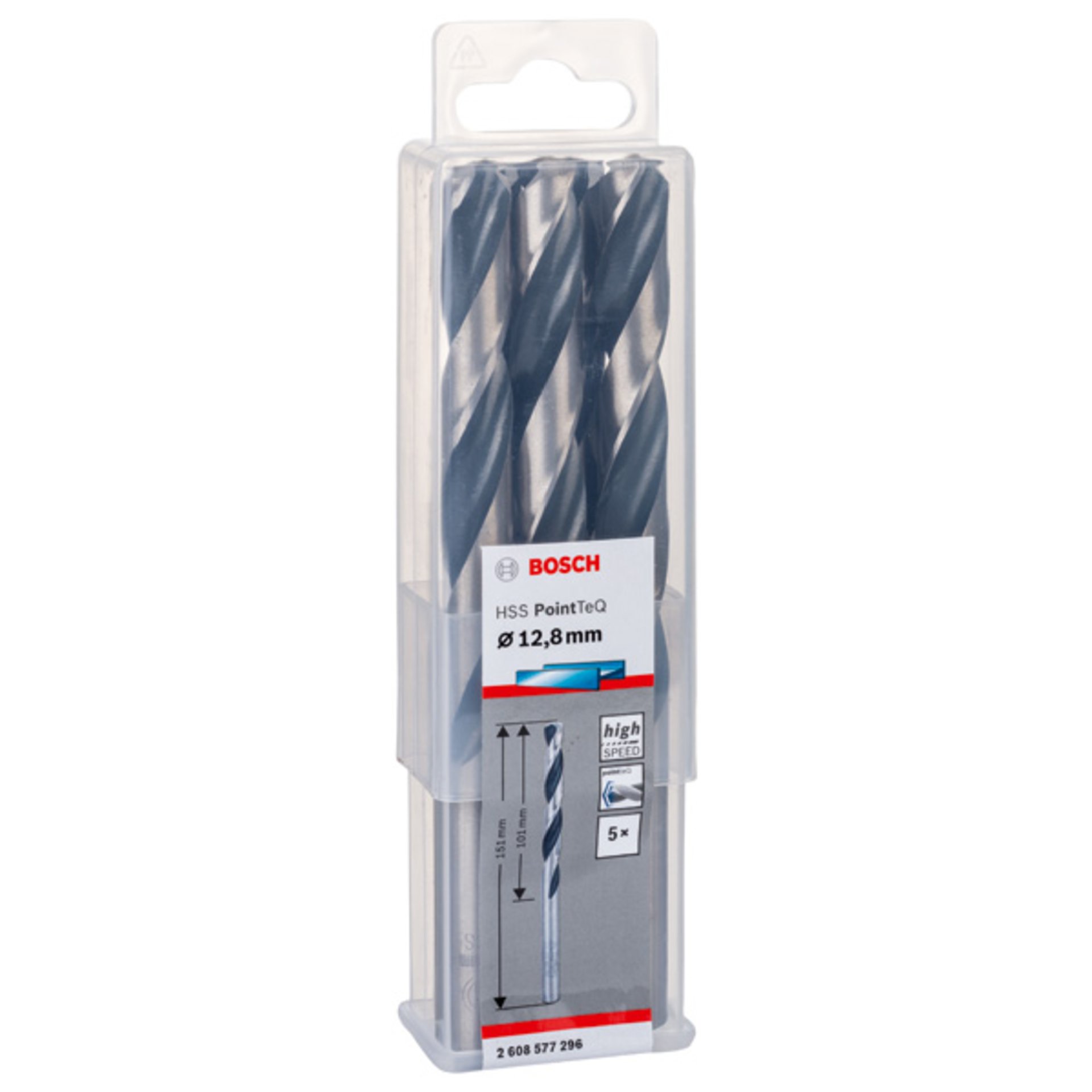 Metallspiralbohrer HSS PointTeQ, DIN 338, 12,8 mm, 5er-Pack