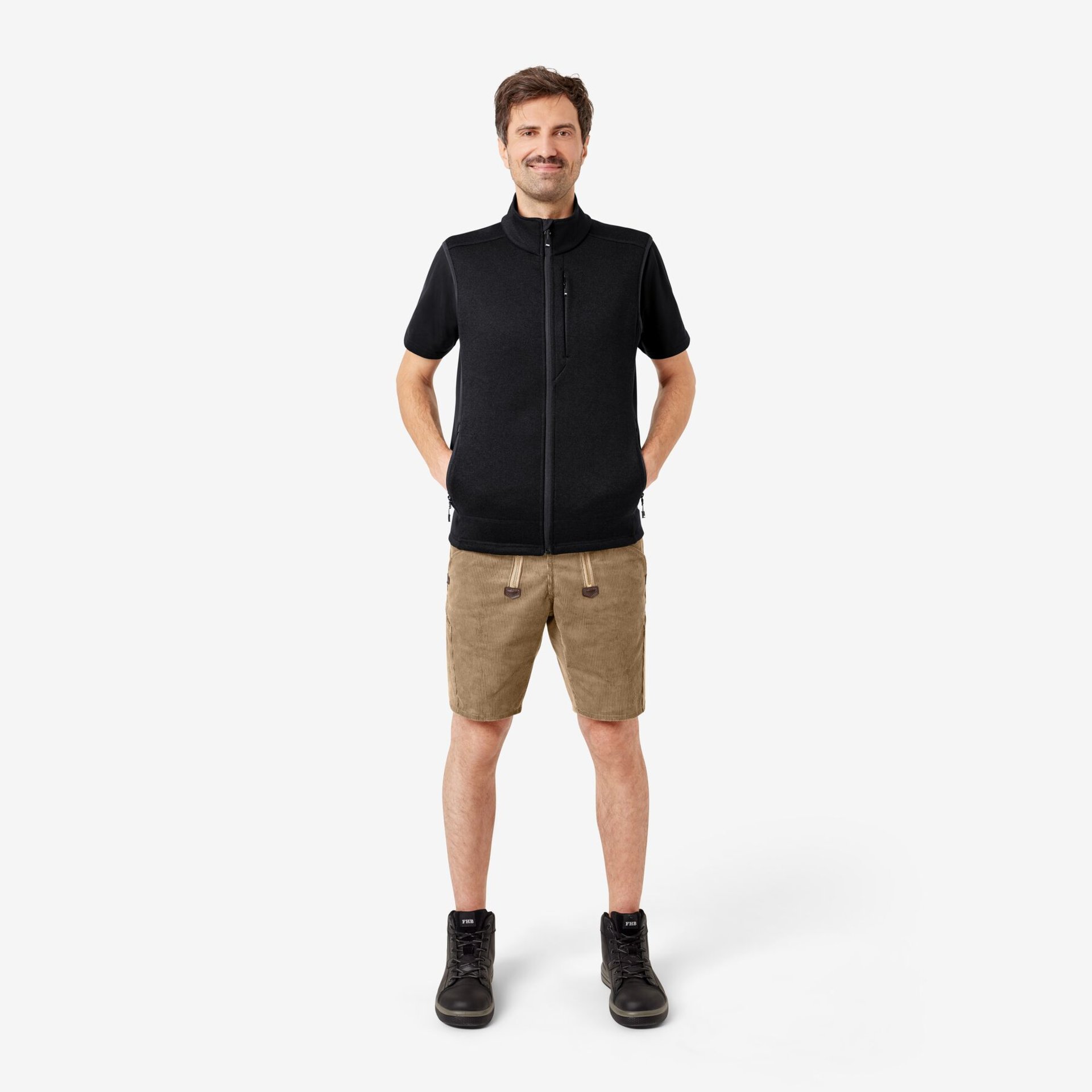 ADDE Strick-Fleece-Weste  schwarz 5XL