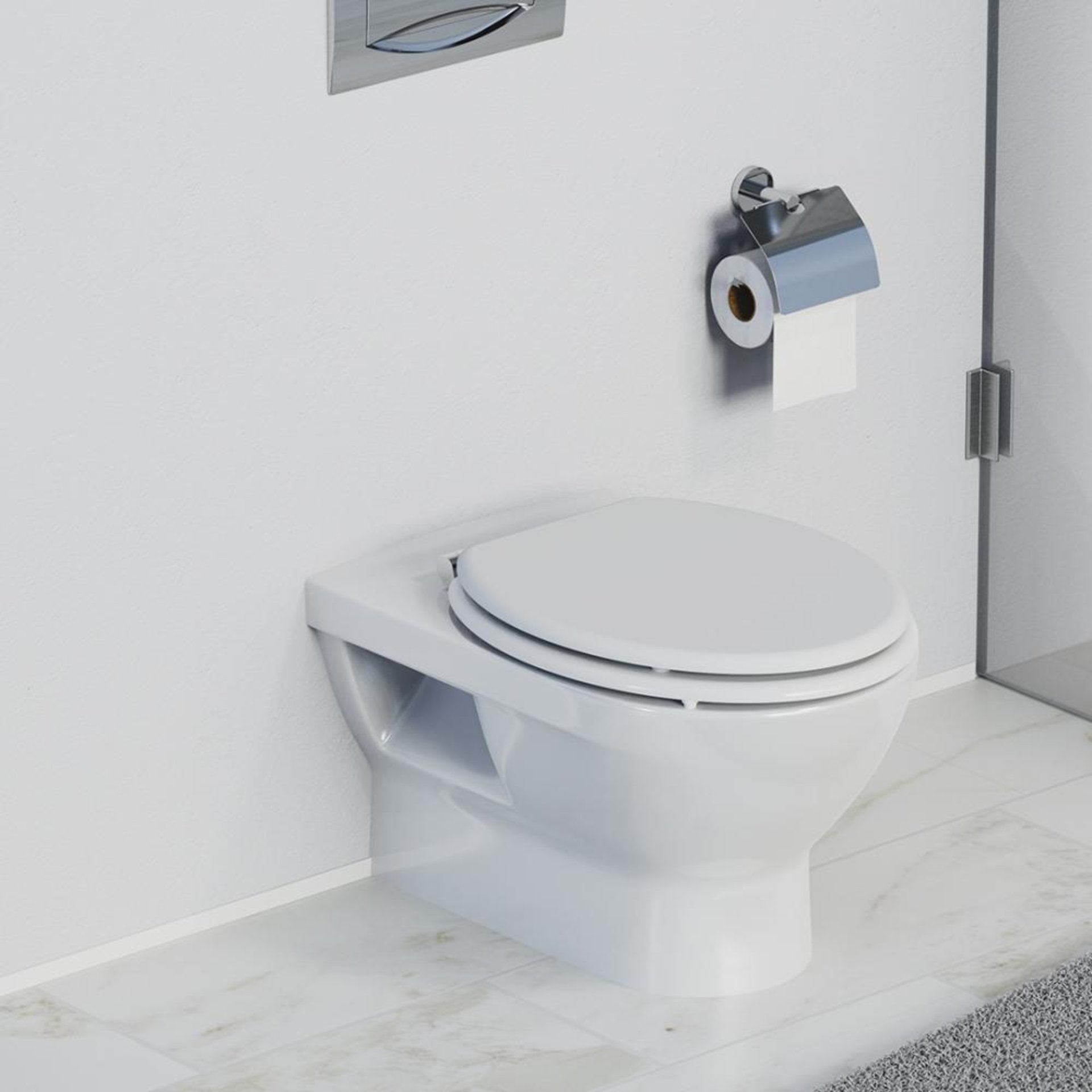 Holzkern WC-Sitz WHITE, mit Absenkautomatik mit Absenkautomatik