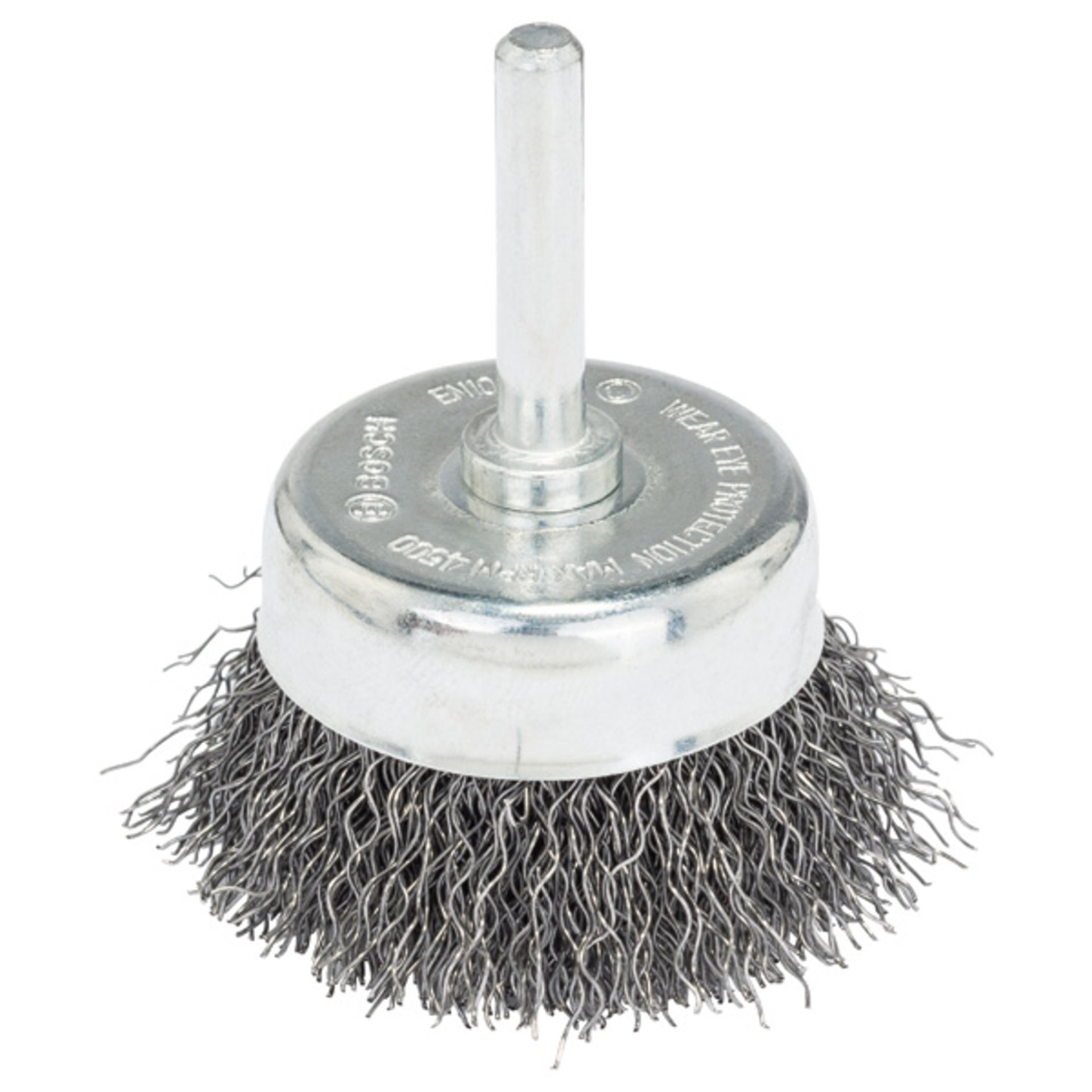 Topfbürste für Bohrmaschinen, gewellter Draht, 50 x 6 mm