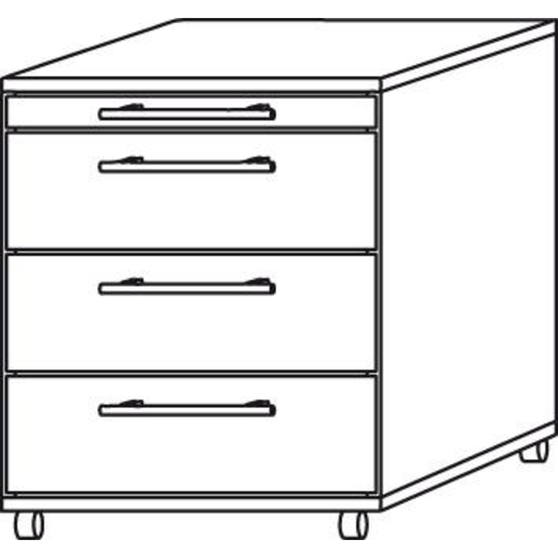 Rollcontainer Nussbaum 3 Schübe