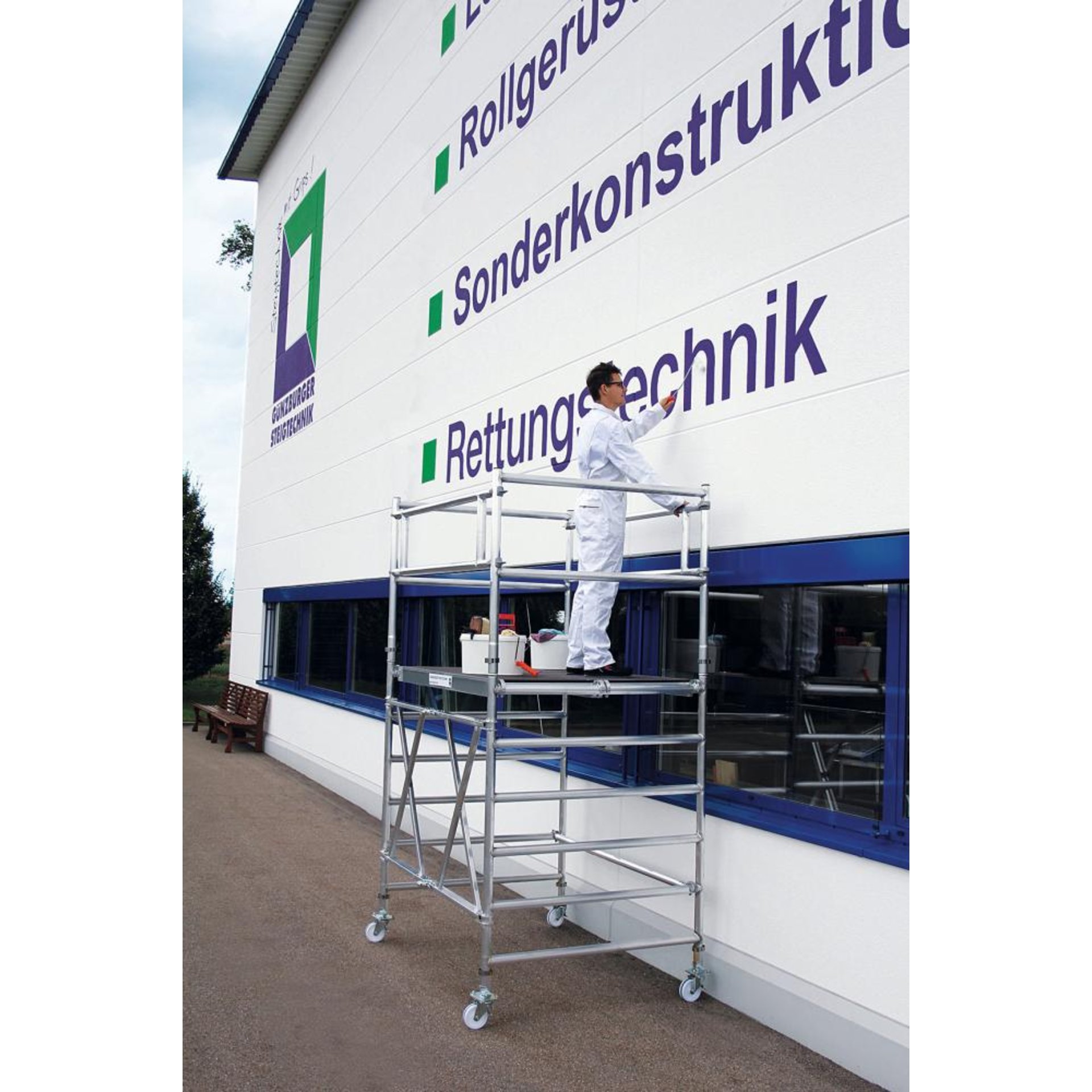 Alu-Klappgerüst Plattform B1800xT750 mm Plattformhöhe 1,80 m Arbeitshöhe bis 3,80 m