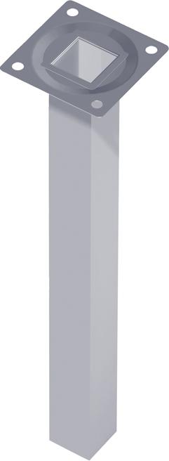 Stahlrohrmöbelfüsse silberfarb.800mm eckig