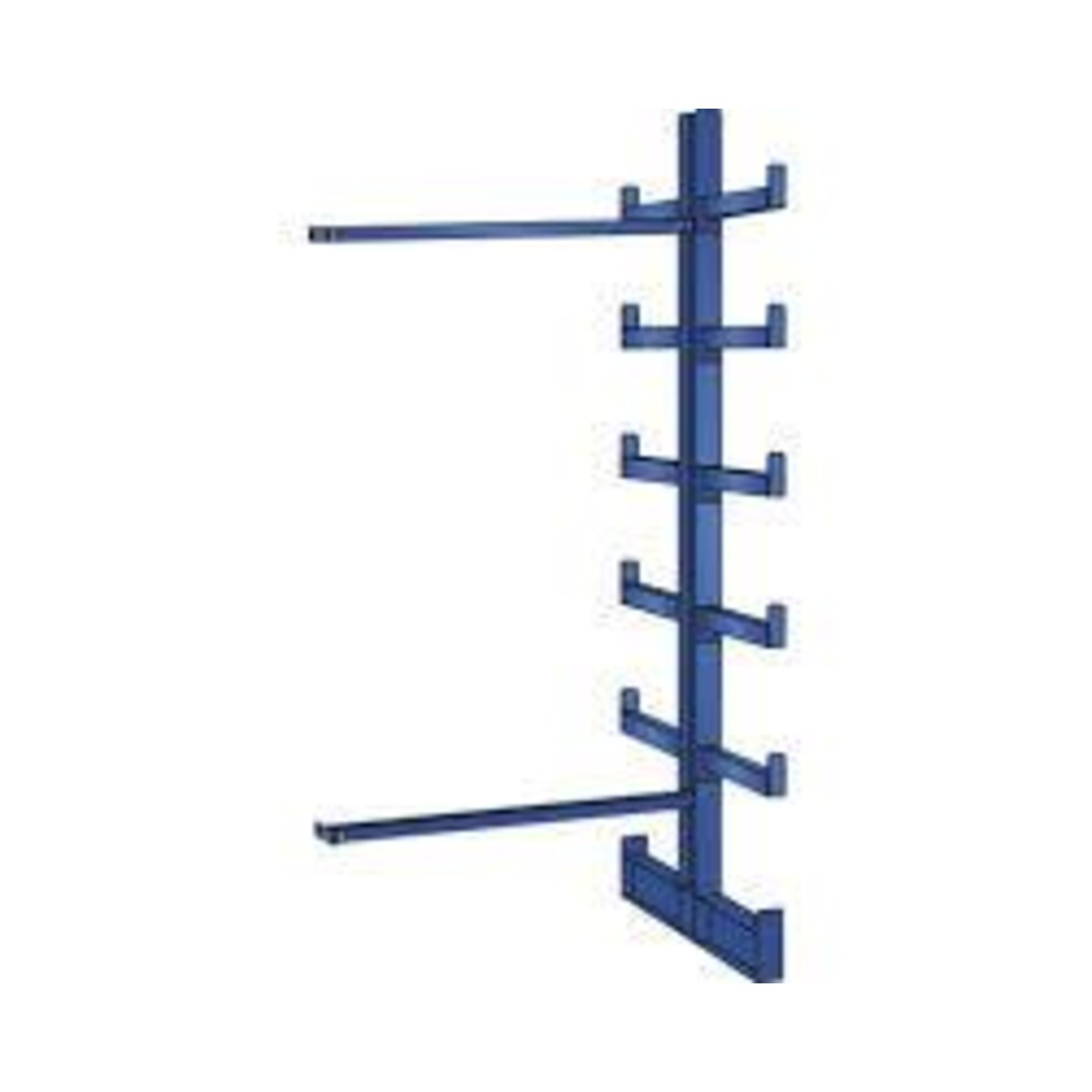 Kragarmregal K1000 B1250xT2x500xH2000 mm Anbaufeld blau Tragkraft 1200kg je Seite