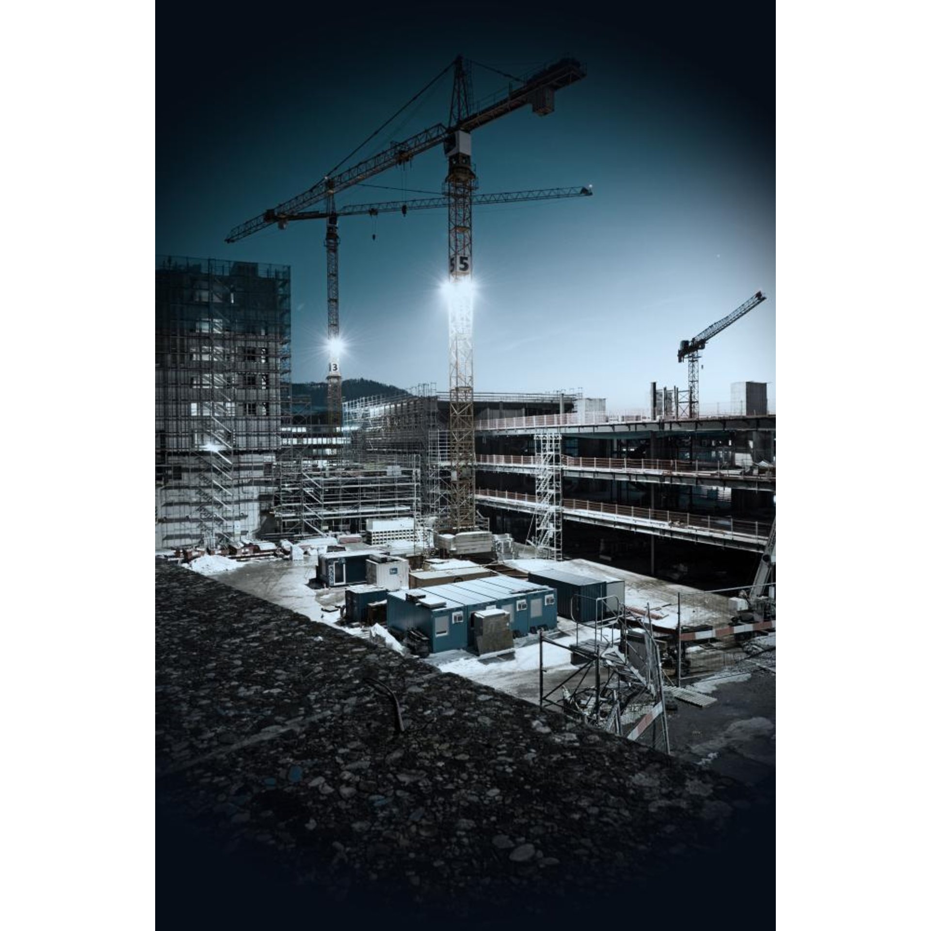 Kranstrahler Iluminator 150.800Lm 25m Gummikabel + Stecker Schutzart d. Leuchte:IP66