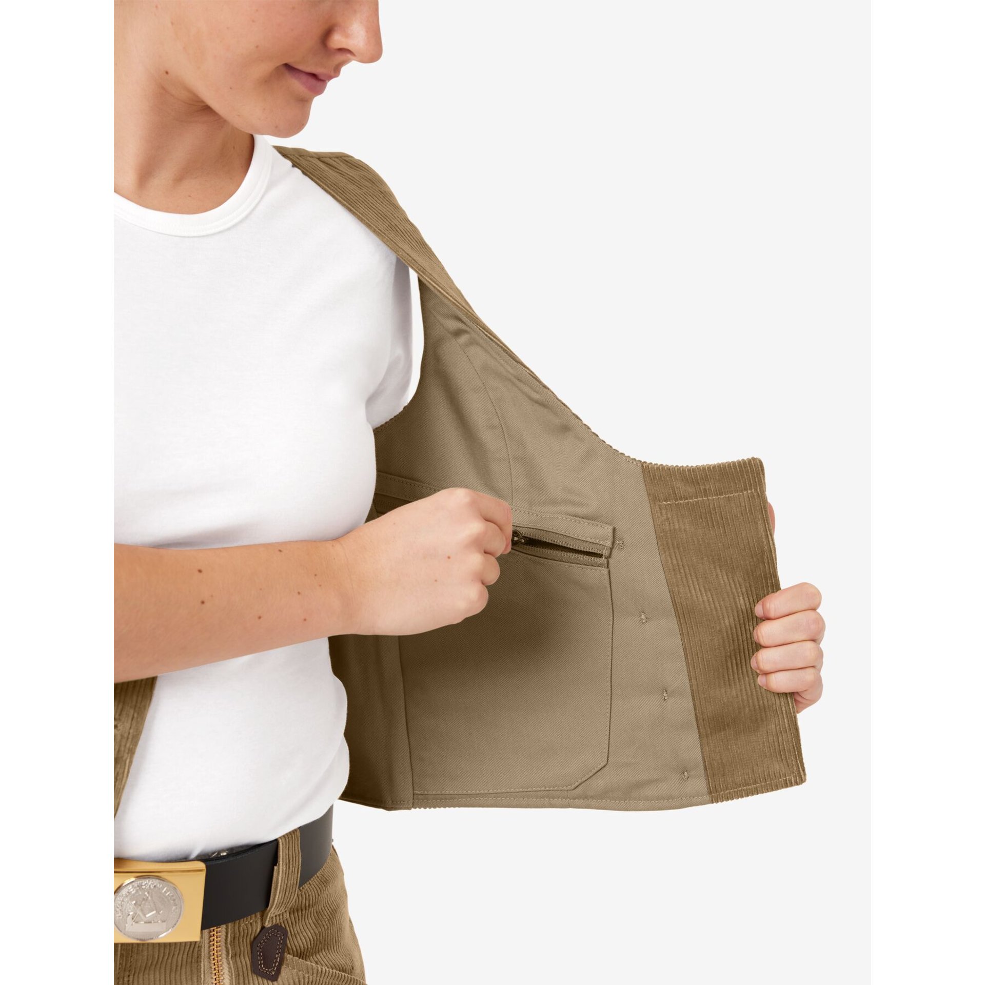 HILDE Zunftweste Genuacord beige 42