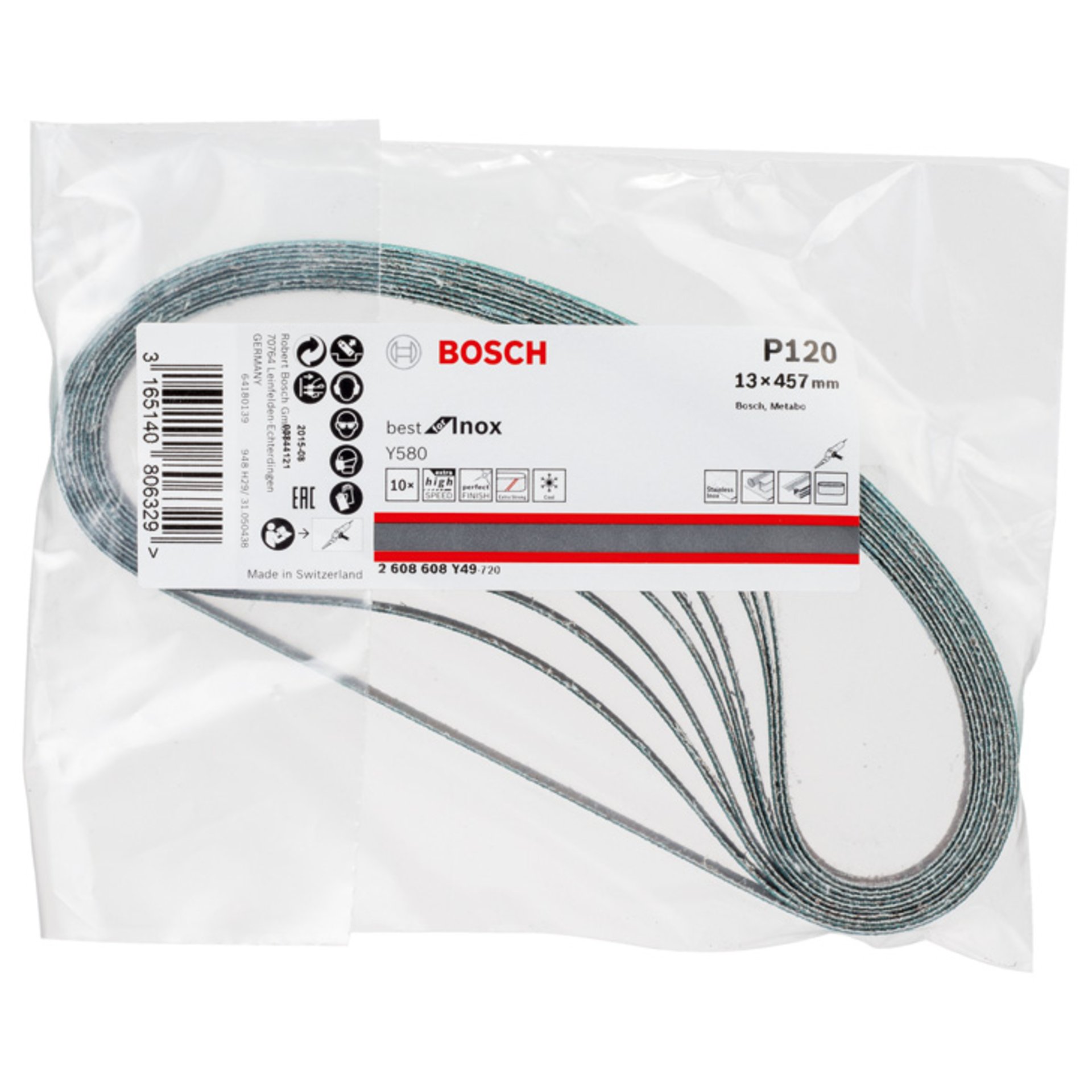 PRO Y580 Schleifband, 13 x 457 mm, 120, 10-tlg.