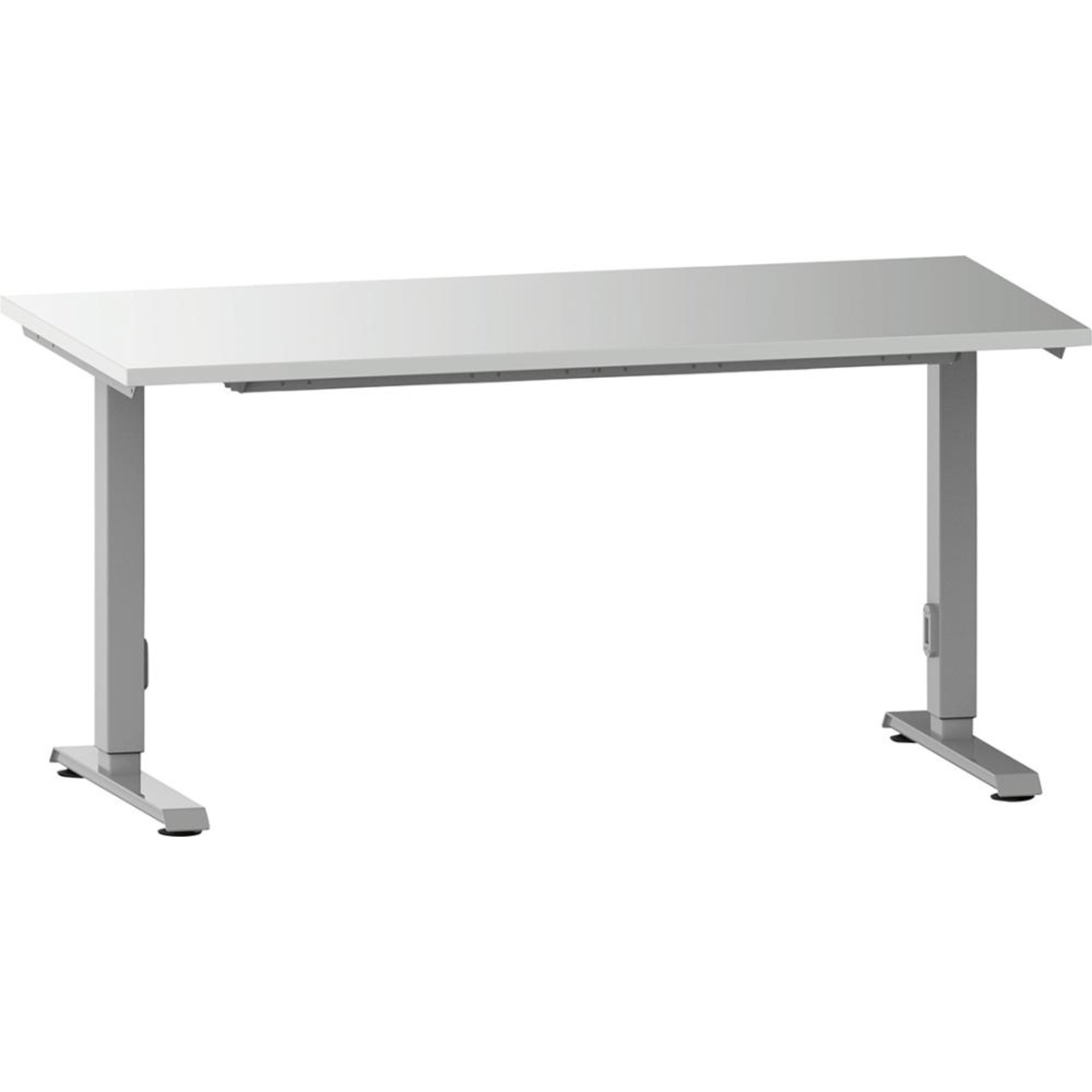 Arbeitstisch Solo Basic Modultiefe 675, elek. Melamin, RAL 9006-M B2030xT750xH738-1238mm