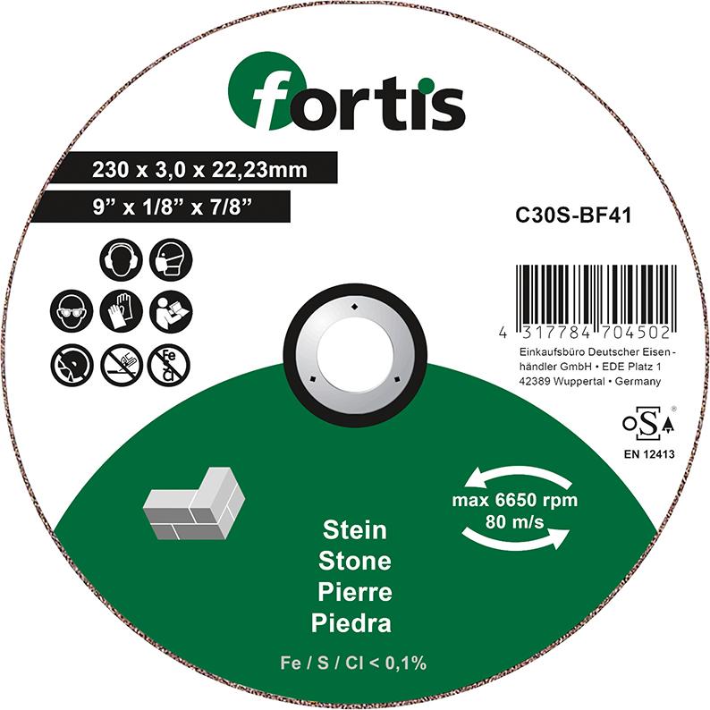 Fortis Trennscheibe  Stein230 x 3,0mm gerade