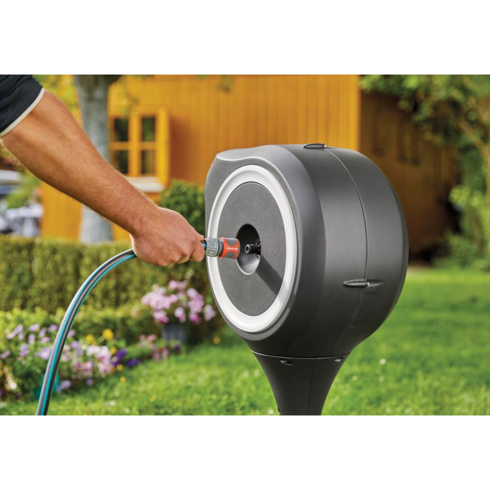 Garten-Schlauchbox RollUpM (weiß) 20 m