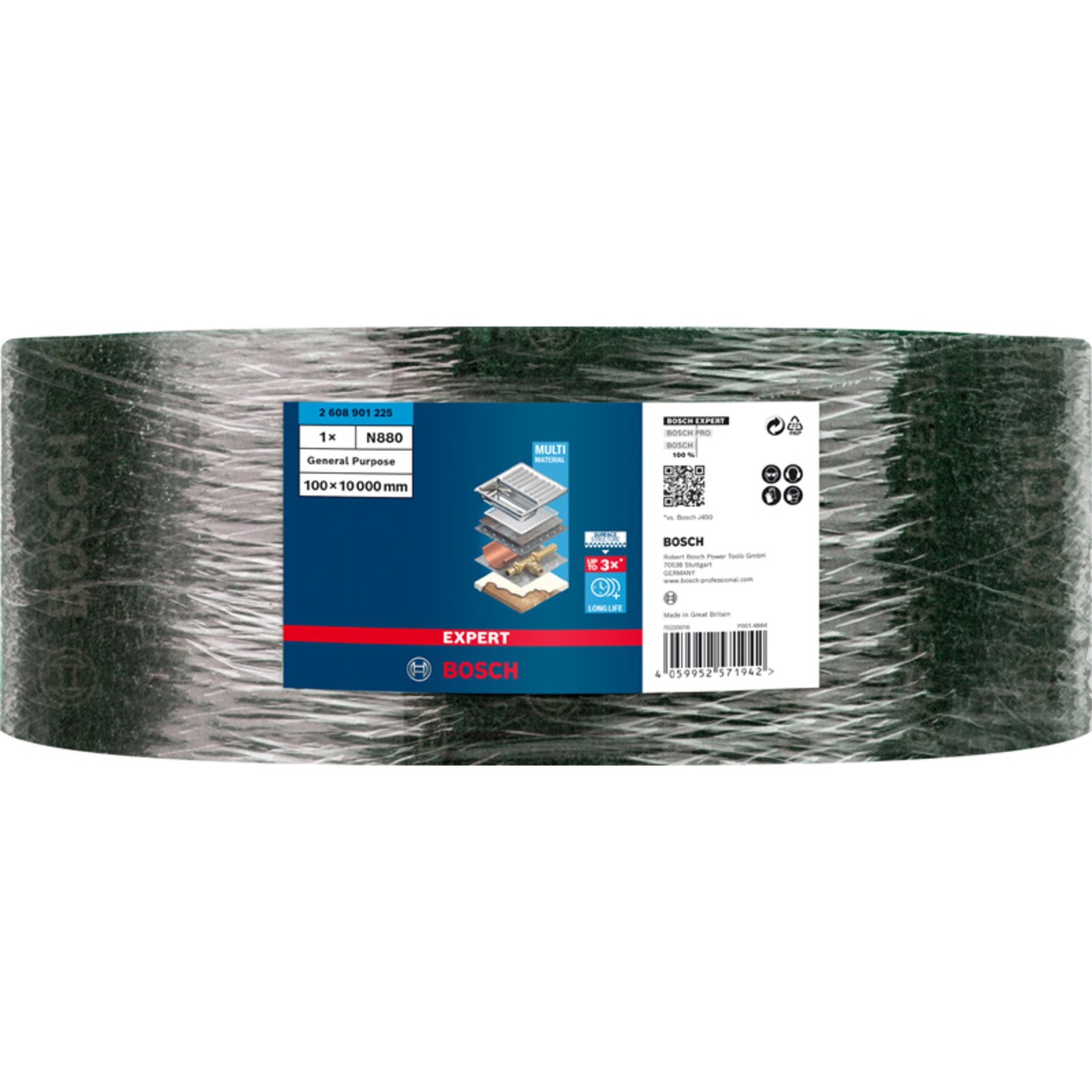EXPERT N880 Vliesrolle zum Handschleifen, 100 mm x 10 m, Allzweck