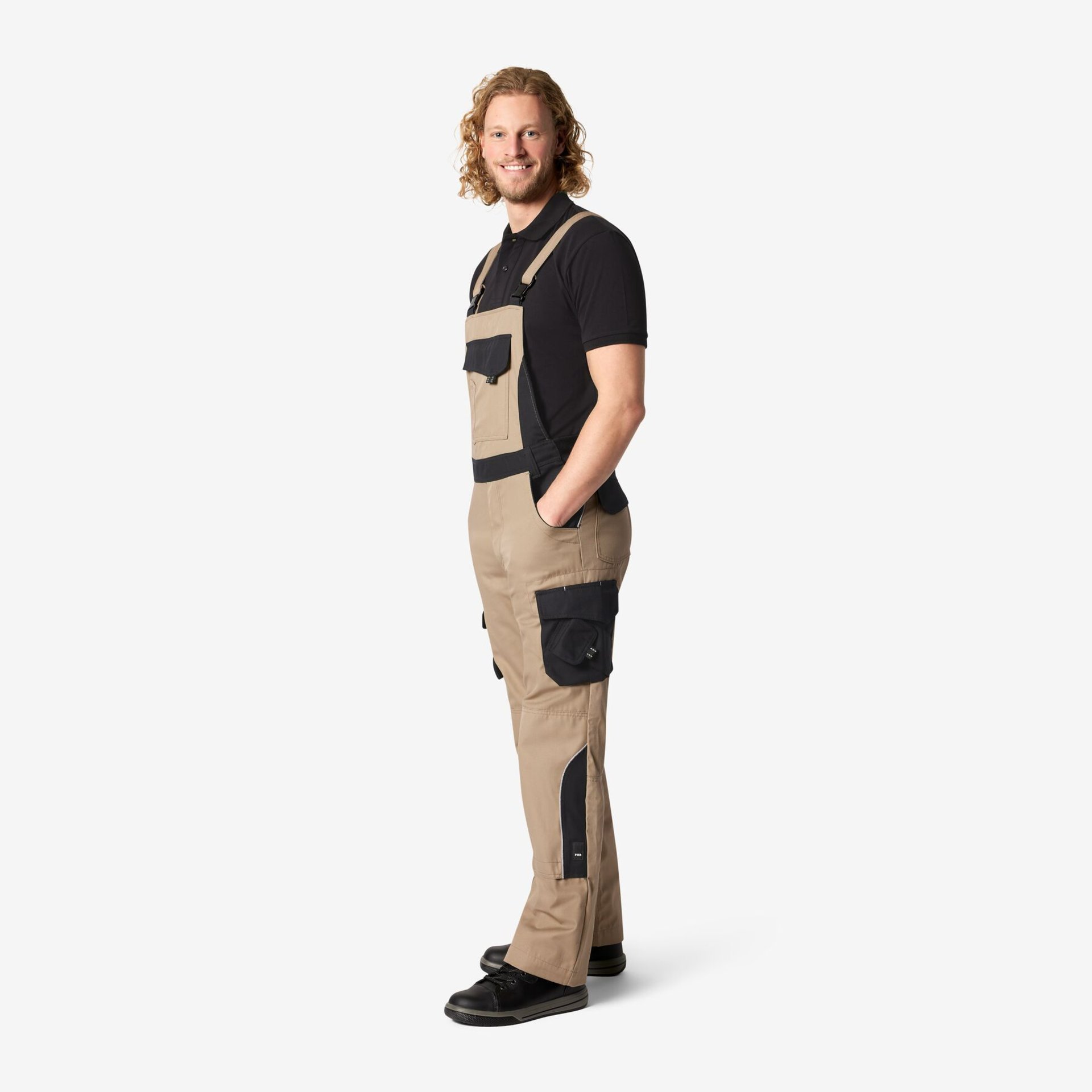 ECKHARD Latzhose beige-schwarz 88