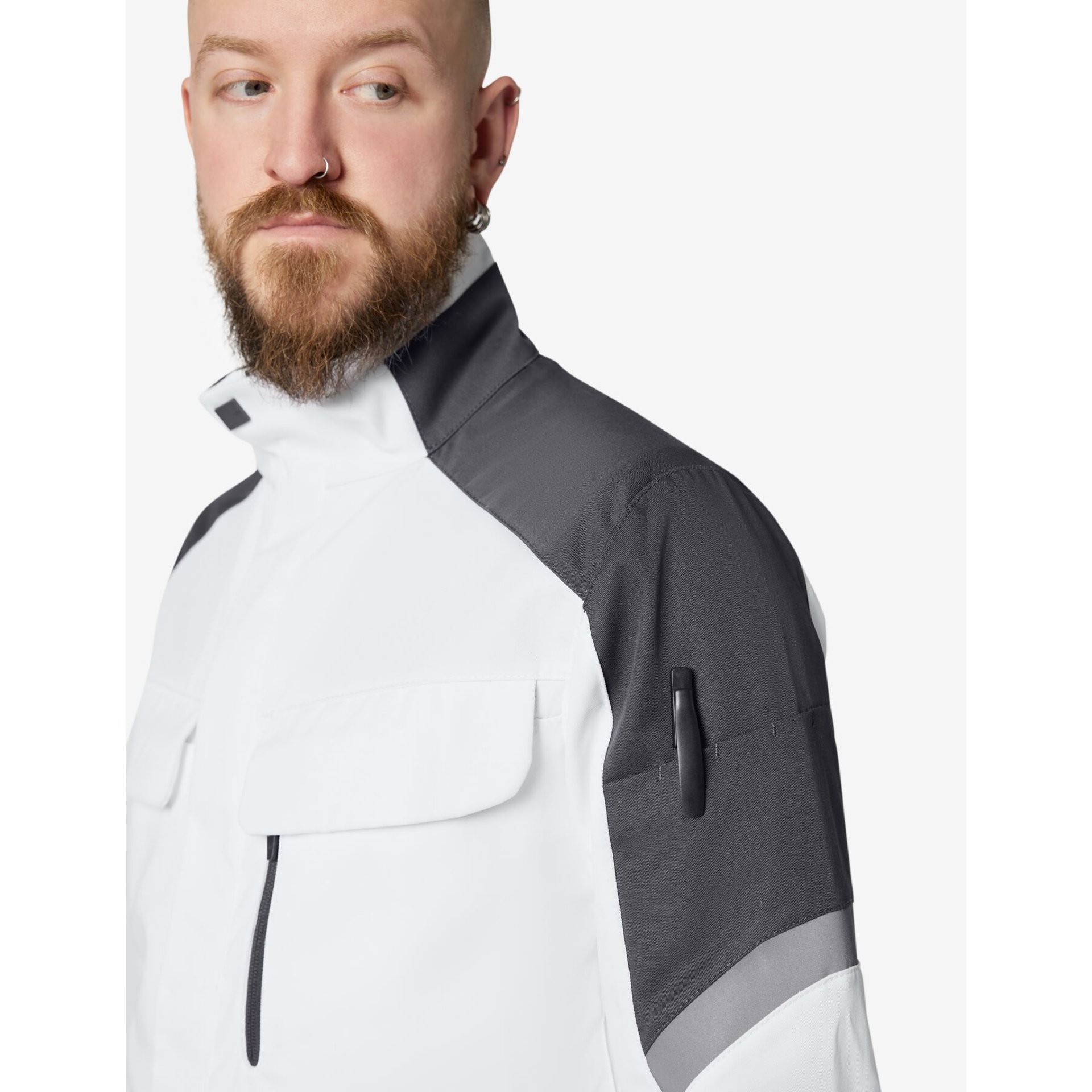 FRANK Arbeitsjacke Herren weiß-anthrazit L