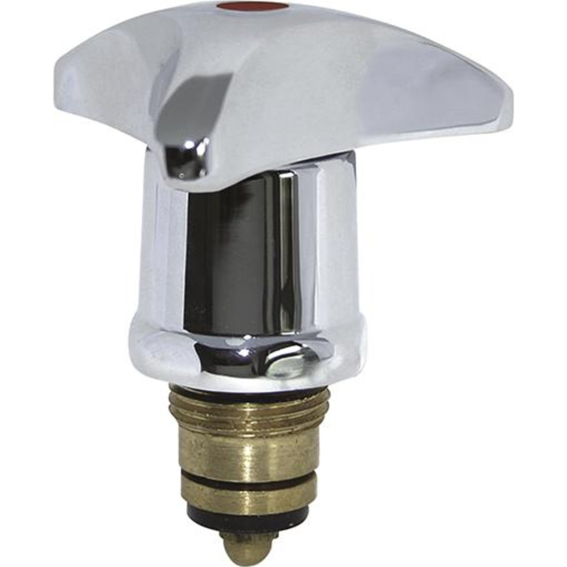 Metall-Trecorngriff, Chrom, 1/2", mit Oberteil, Markierung rot
