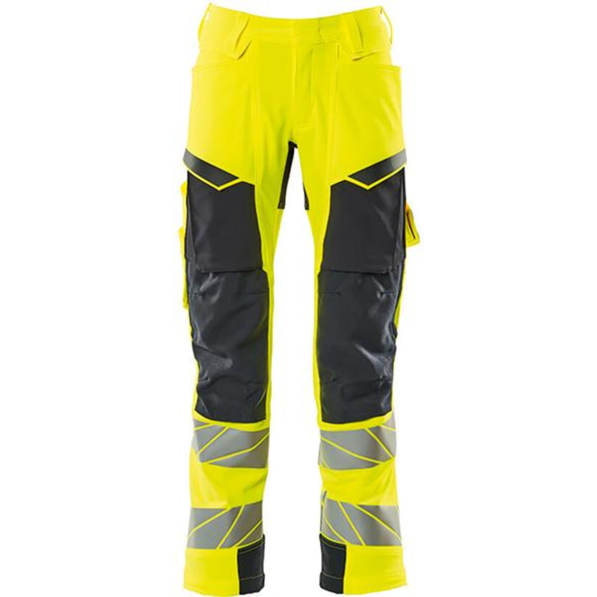 Hose mit Knietaschen, warngelb/schwarzblau, 82C62 Safe Accelerate