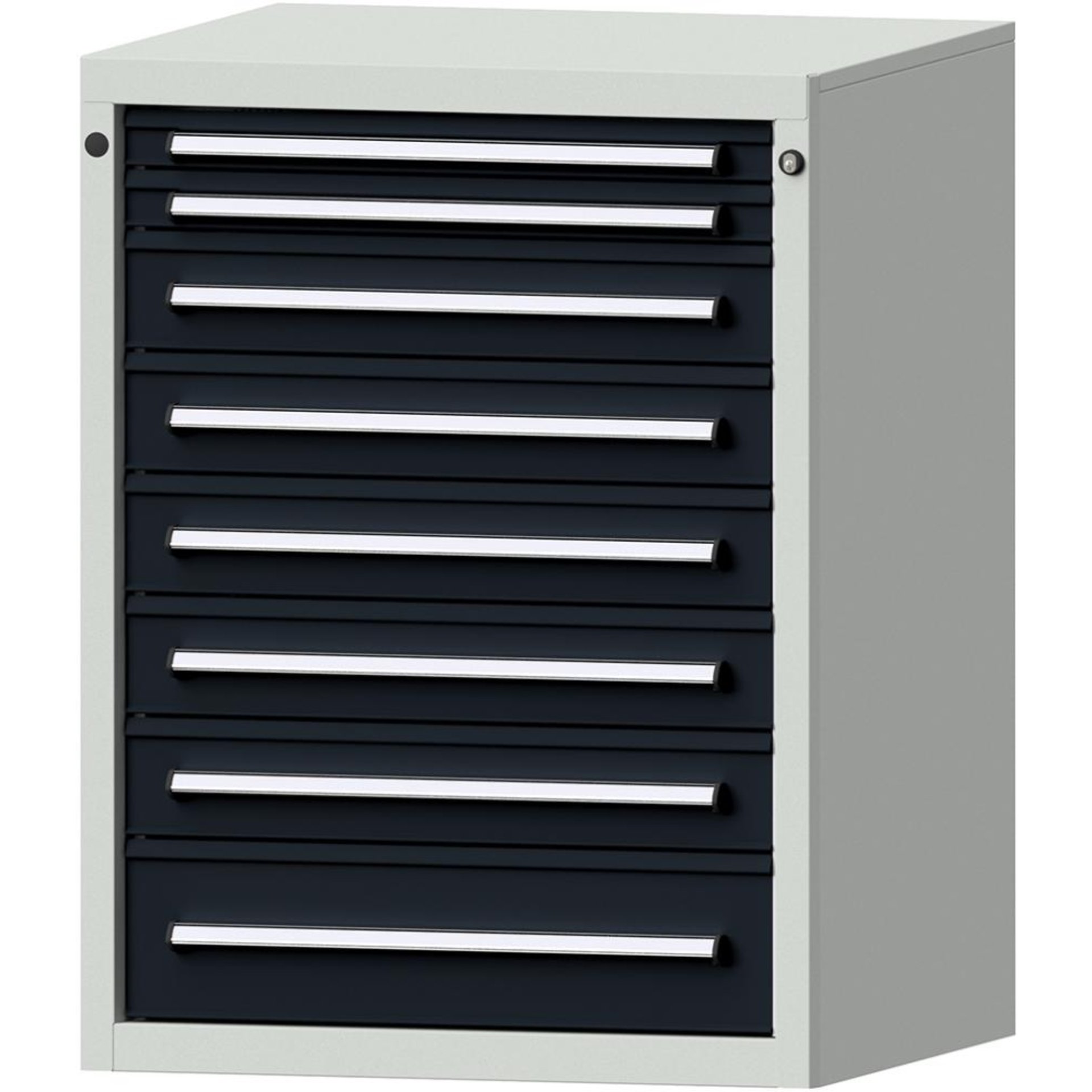 Format Schubladenschrank B760xT700xH1000mm RAL7035/7016 8 Schubladen 75kg
