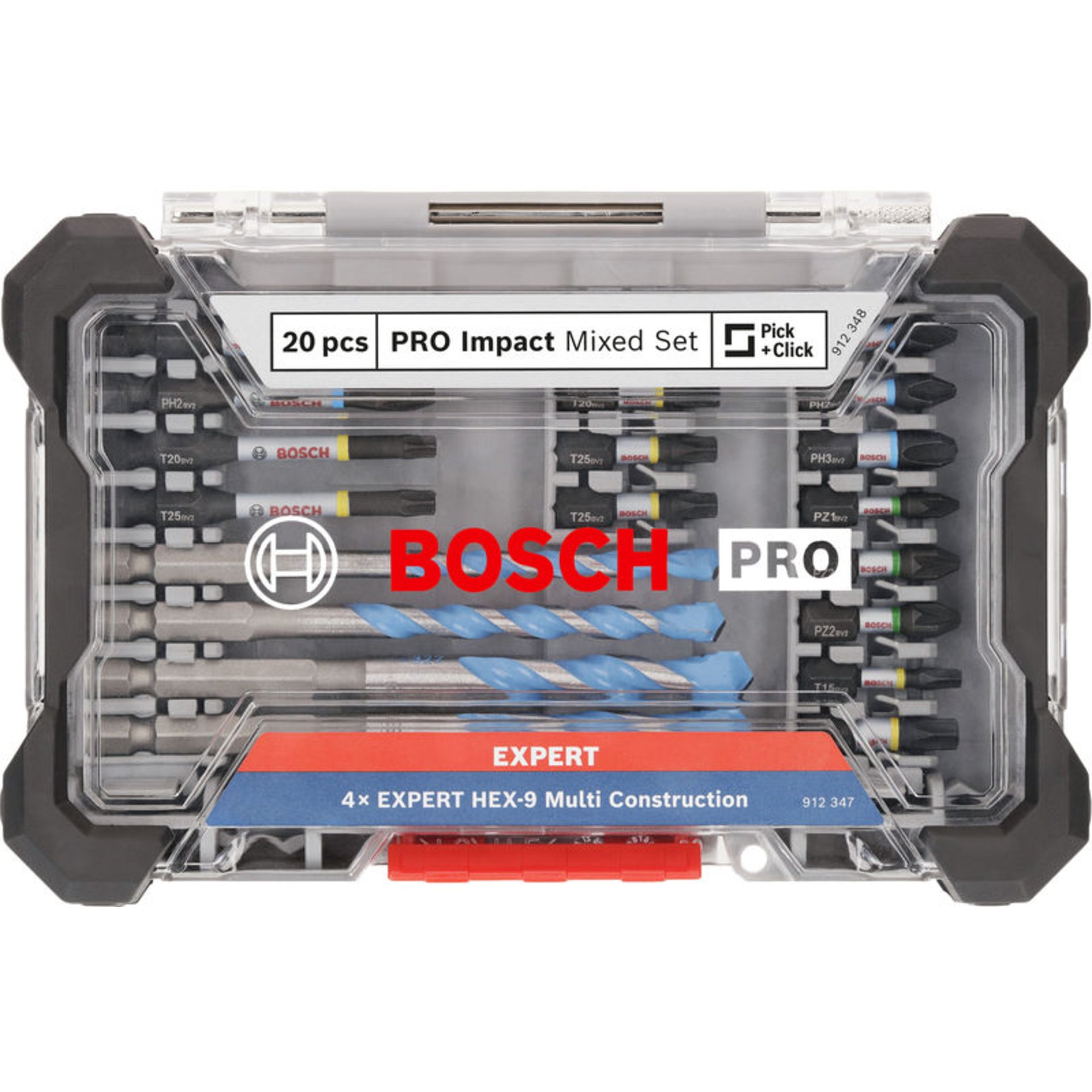 PRO Impact Schrauberbits und Multi Construction Bohrer Set, 20-tlg.
