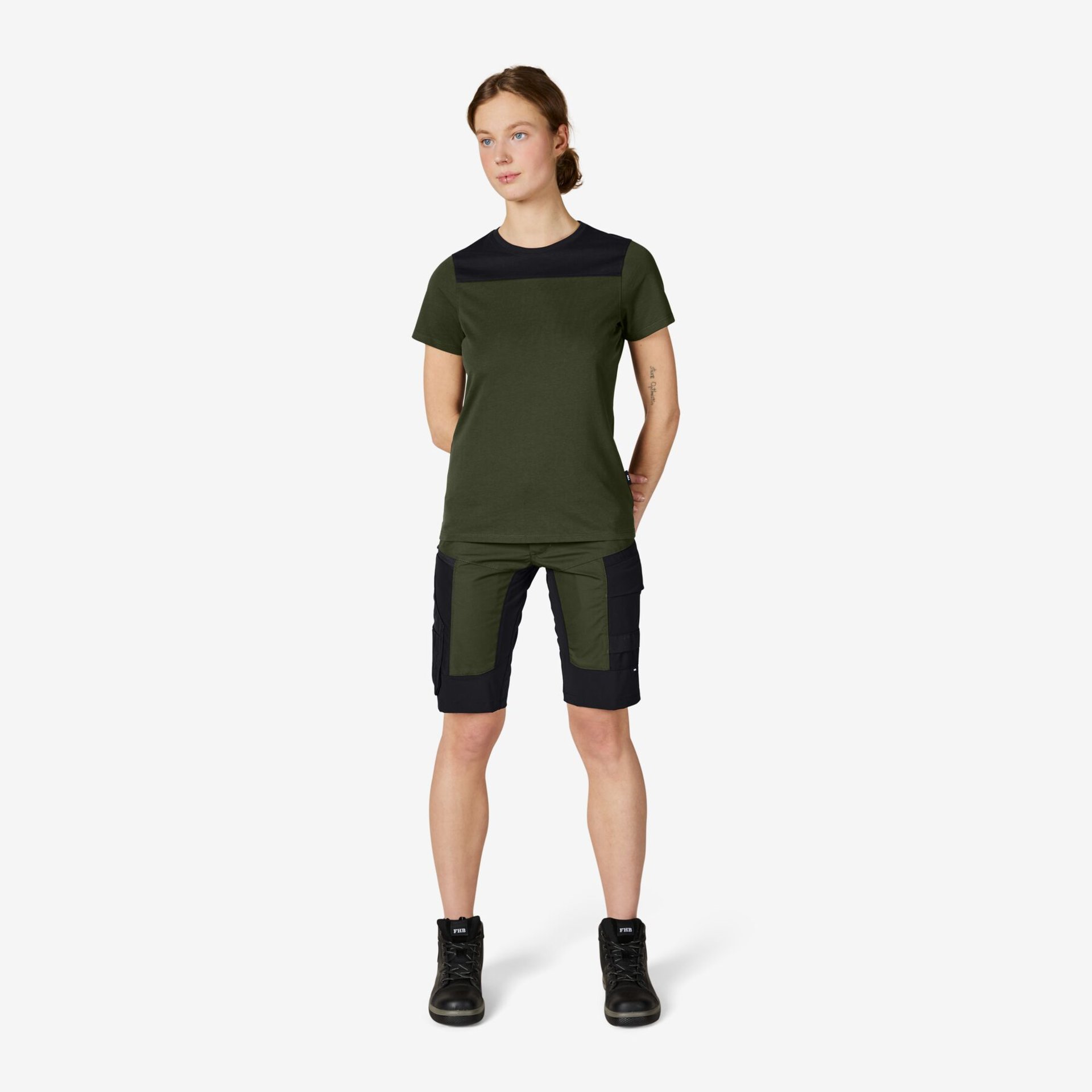KIRA T-Shirt Damen oliv-schwarz M