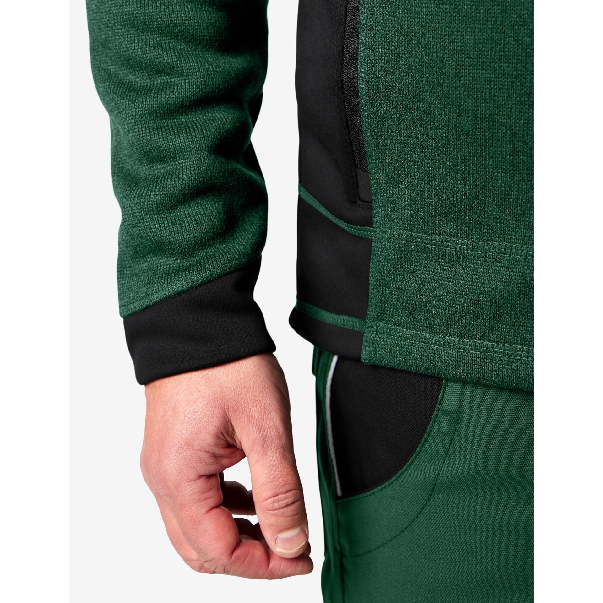 CHRISTOPH Strick-Fleece-Jacke Herren grün-schwarz L