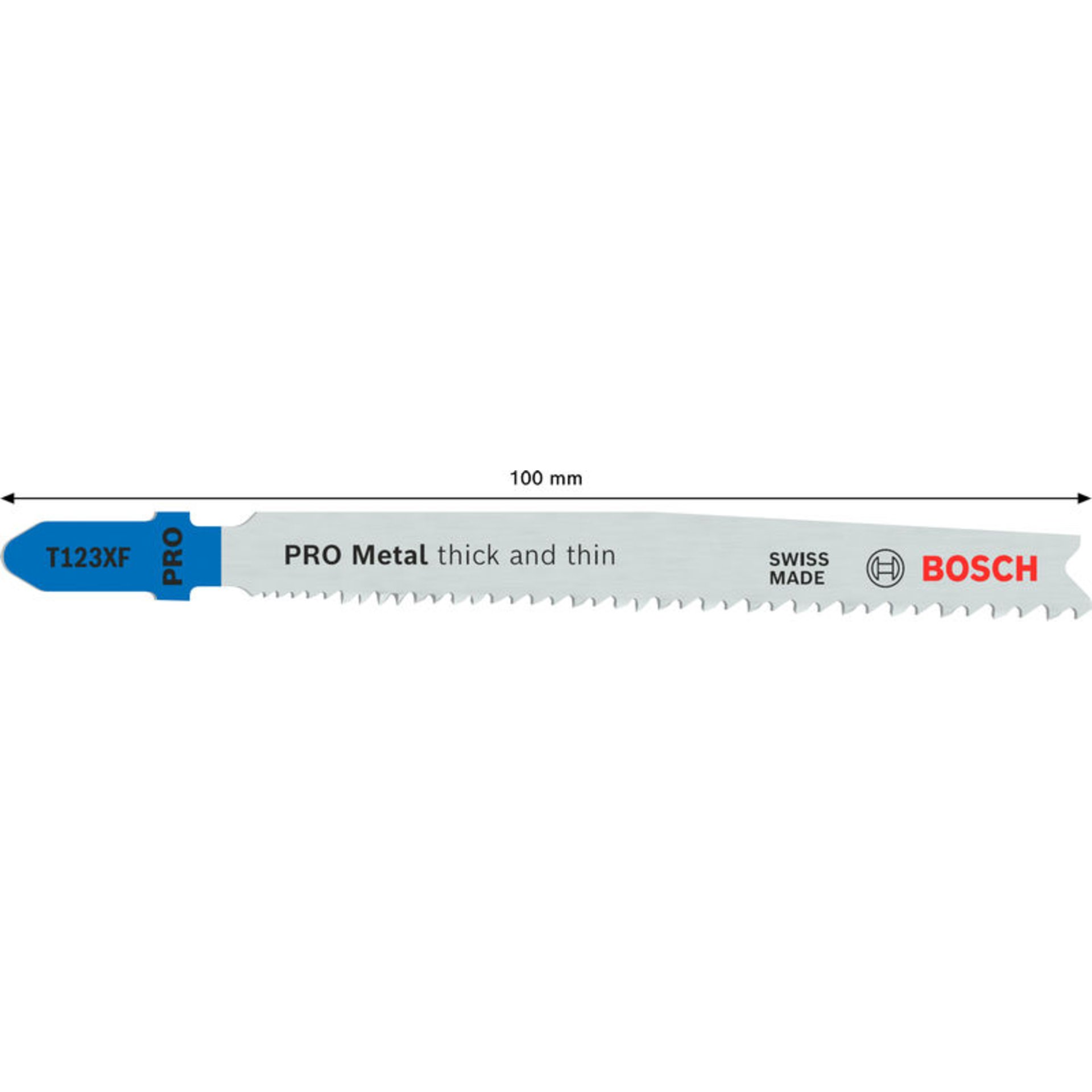 PRO Metal thick and thin T123XF Stichsägeblatt, 100 mm, 5-tlg.