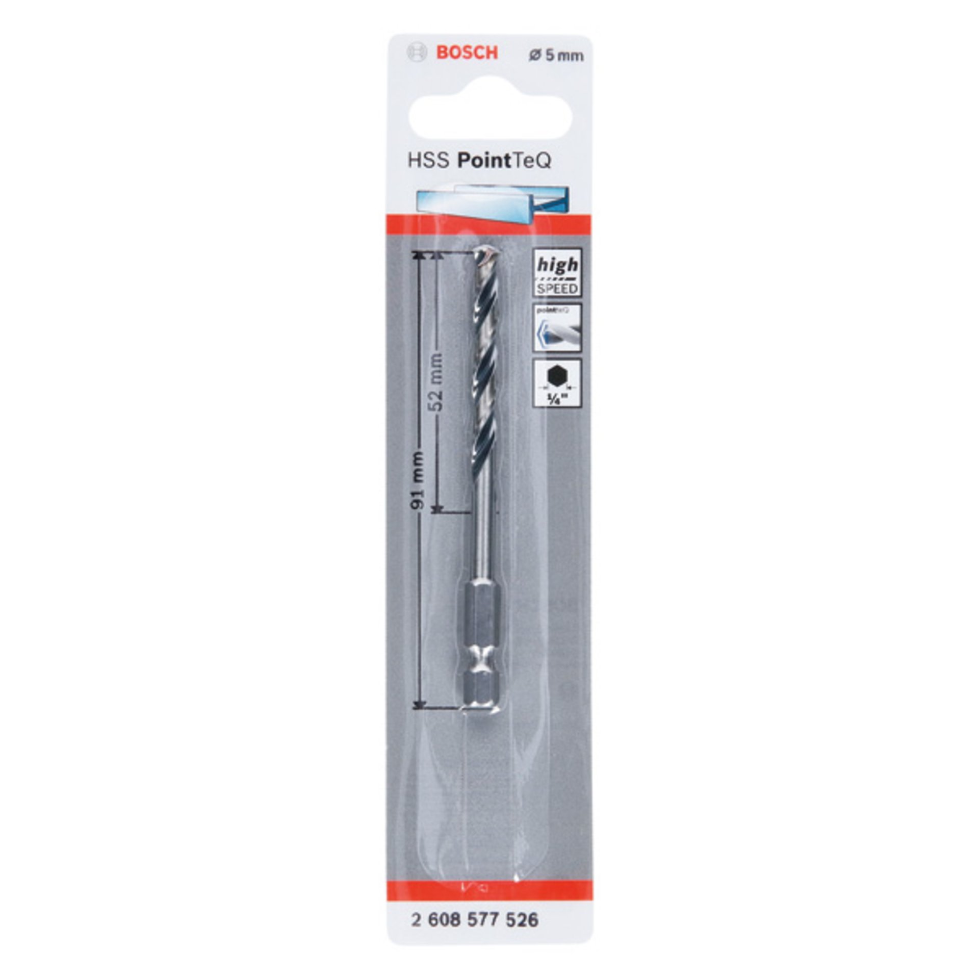 HSS PointTeQ Sechskantbohrer 5,0 mm