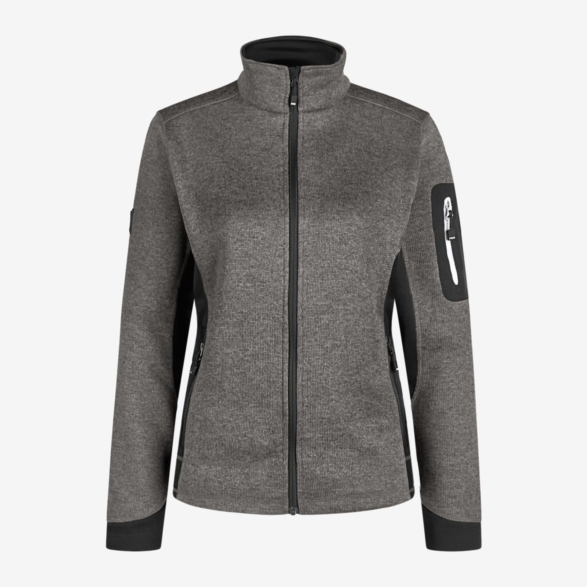 MARIEKE Strick-Fleece-Jacke Damen anthrazit-schwarz 2XL