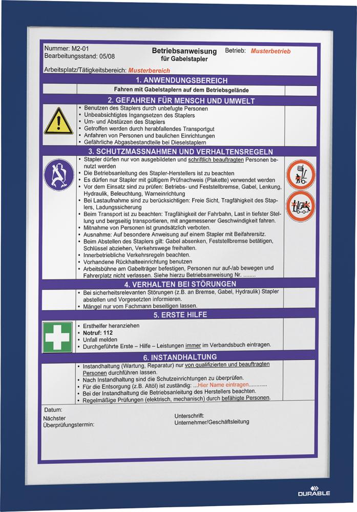 DURABLE Magnetrahmen DURAFRAME 487207 DIN A4 d.blau 2 St./Pack.