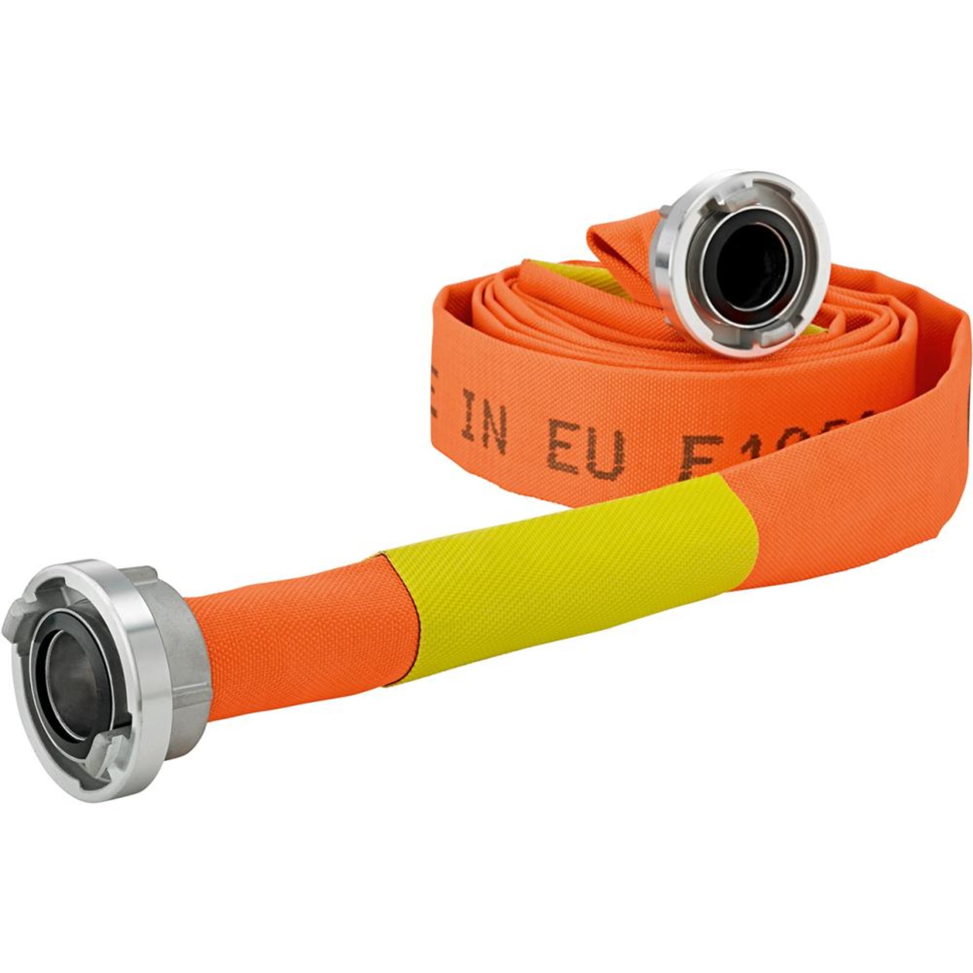Bau-/Industrieflach schlauch, orange, C/52mm mit 2 Leckageschiebern, STORZ Kuppl. 5m FORTIS