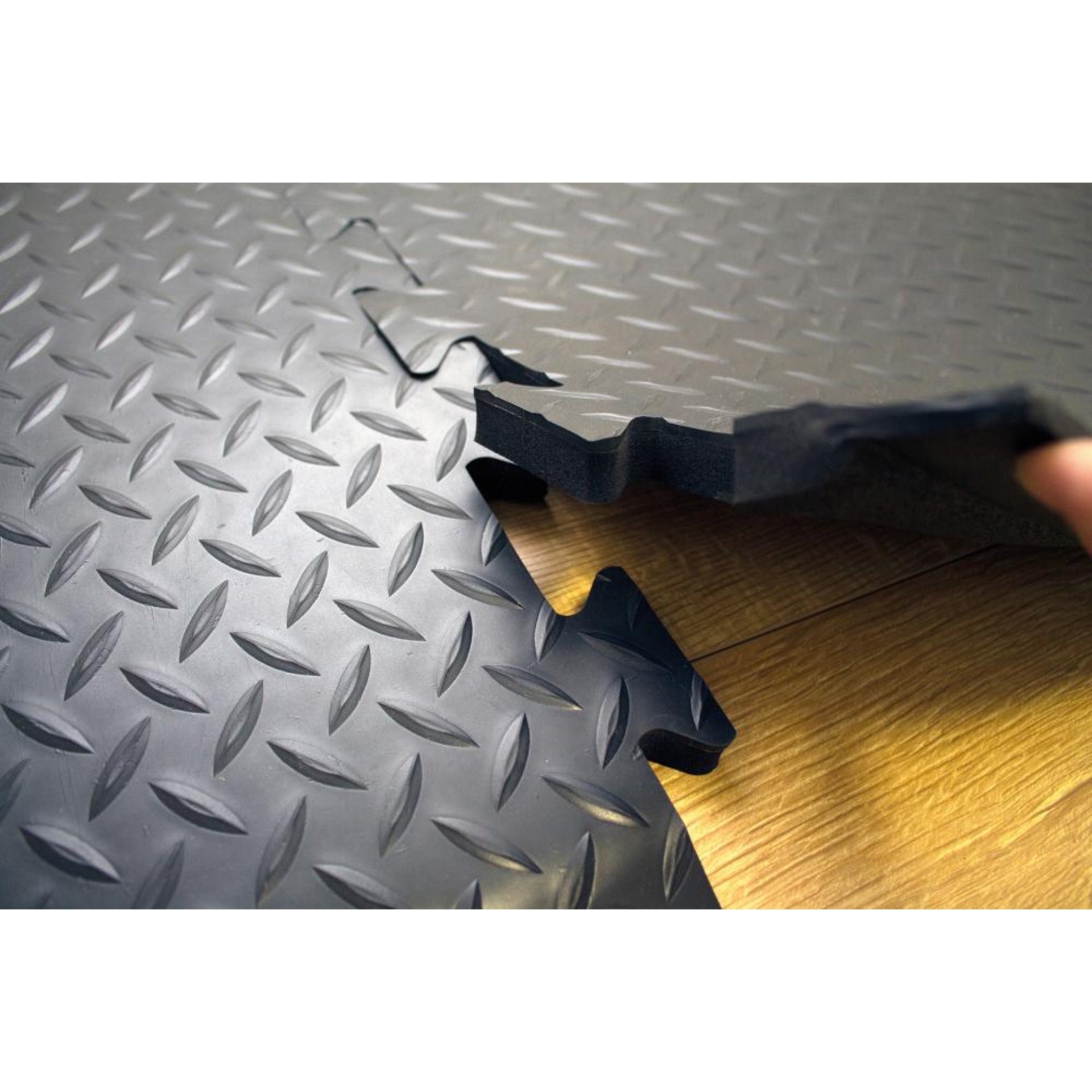 Anti-Ermüdungsfliese Deckplate Connect Endstück B50xL50 cm schwarz