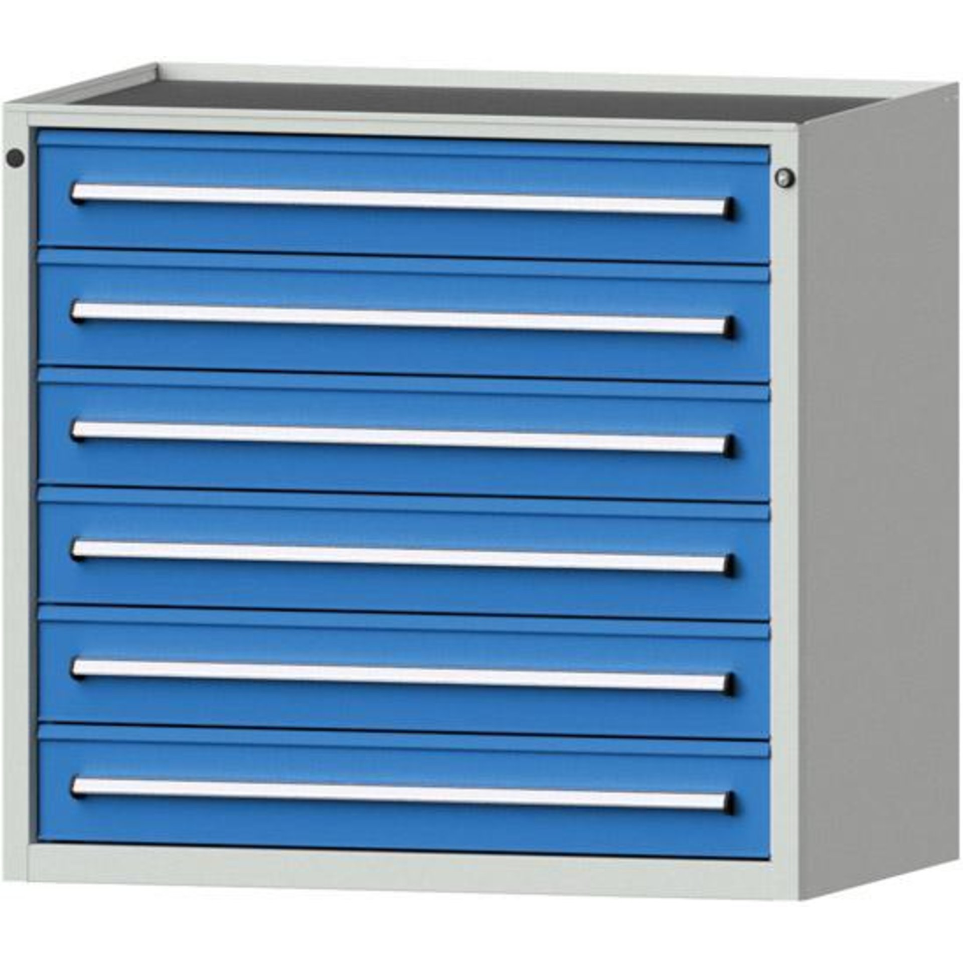 Anke Schubadenschrank B1060xT700xH980mm RAL 7035/5012 6 Schubladen