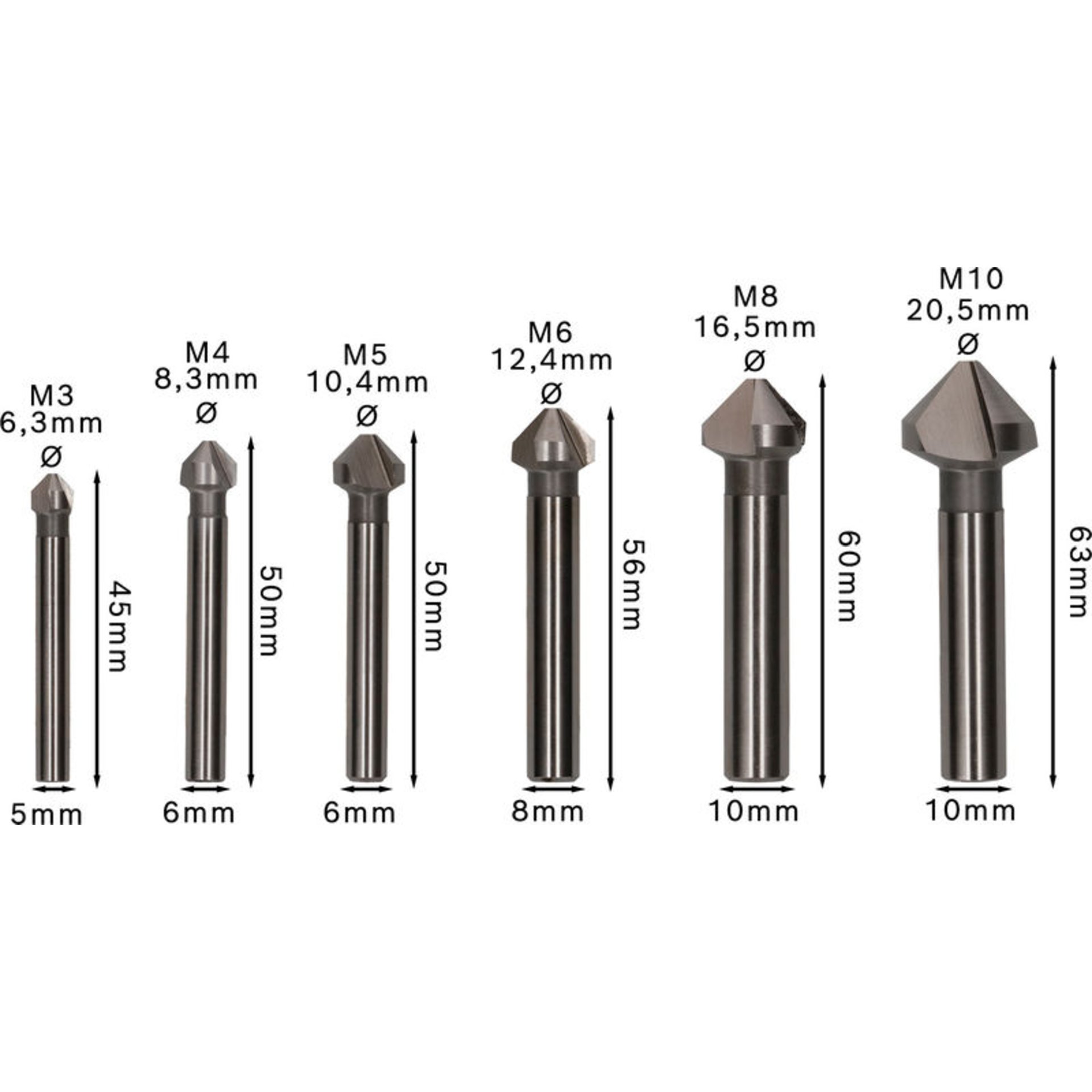 PRO Soft Metal HSS Kegelsenker Set, 6-tlg.