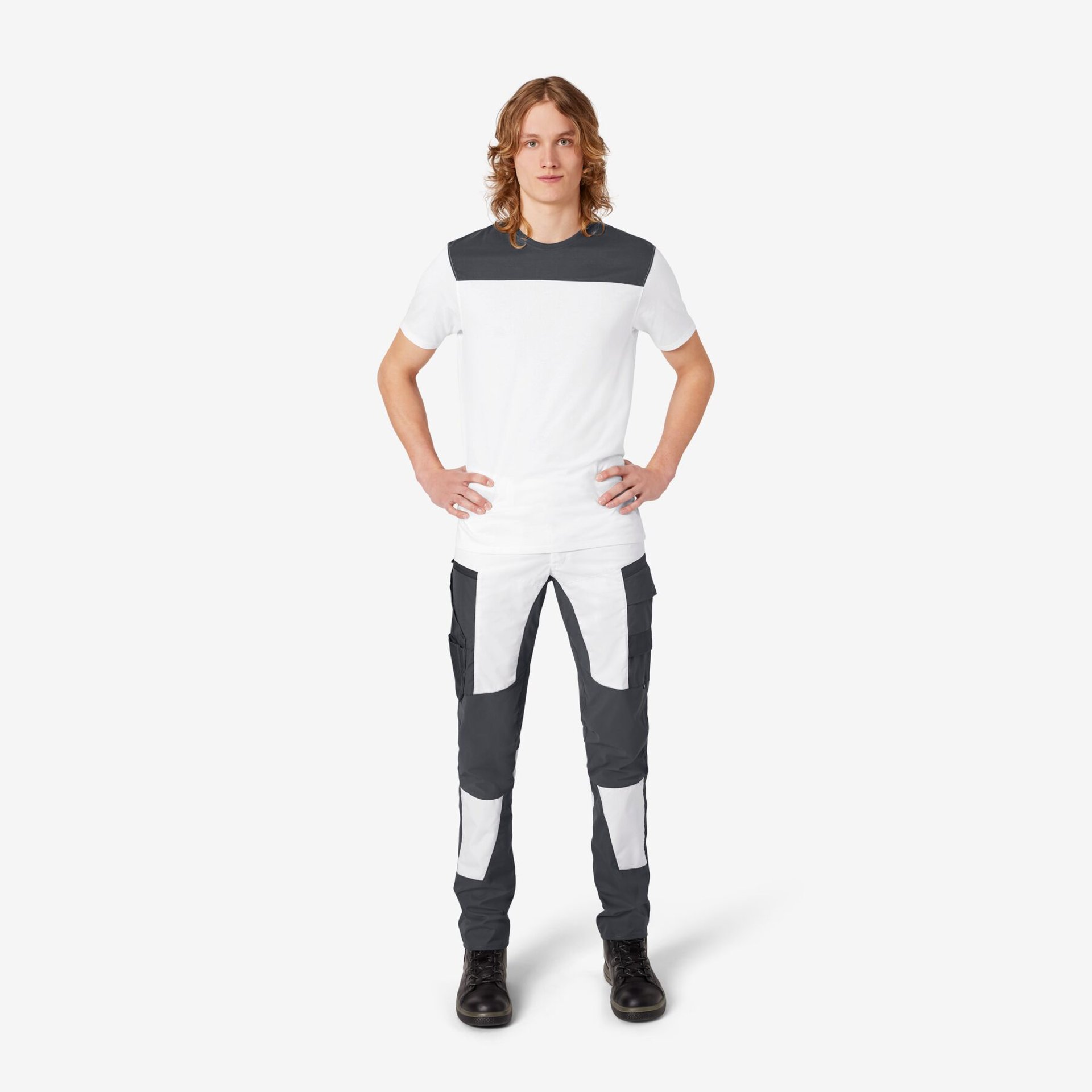 KNUT T-Shirt Herren weiß-anthrazit 2XL
