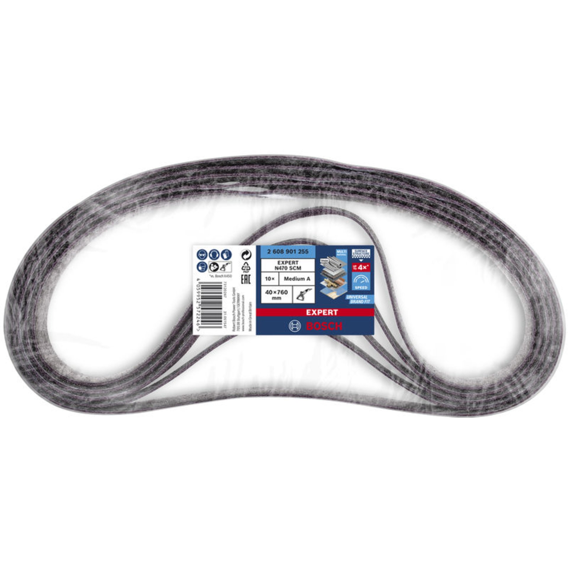 EXPERT N470 Schleifband für Bandschleifer 40 x 760 mm, mittel, 10-tlg