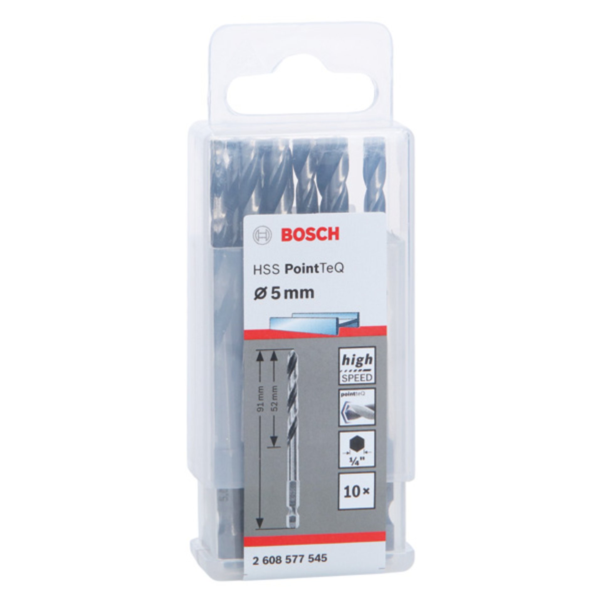 HSS PointTeQ Sechskantbohrer 5,0 mm, 10er-Pack