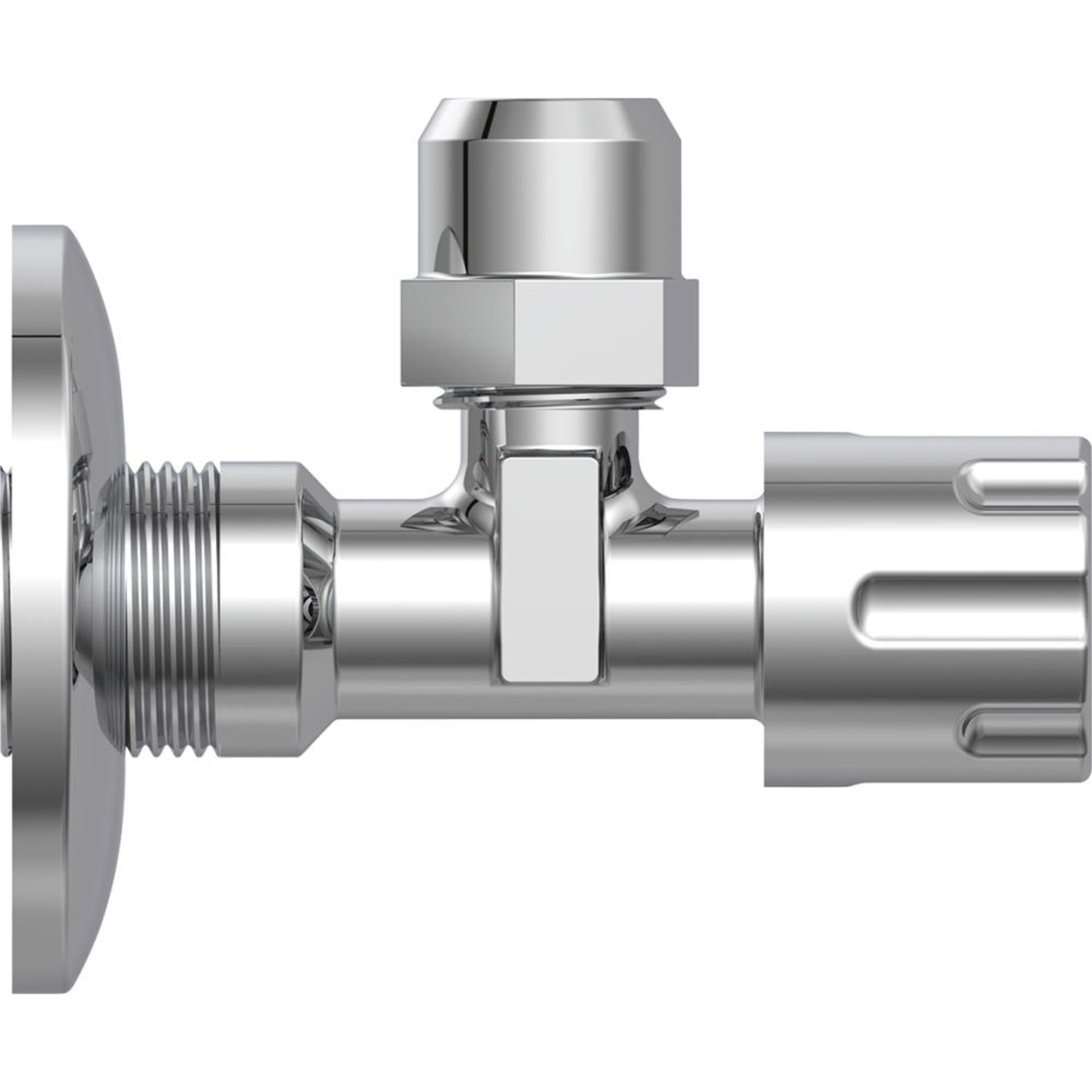 Eckventil, 1/2"AG x x 3/8"AG x 10 mmQ, mit Schubrosette selbstdichtend