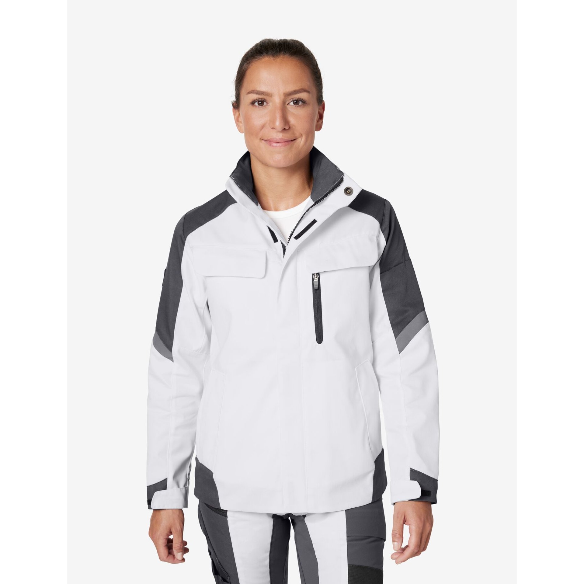 ANDREA Arbeitsjacke Damen weiß-anthrazit S