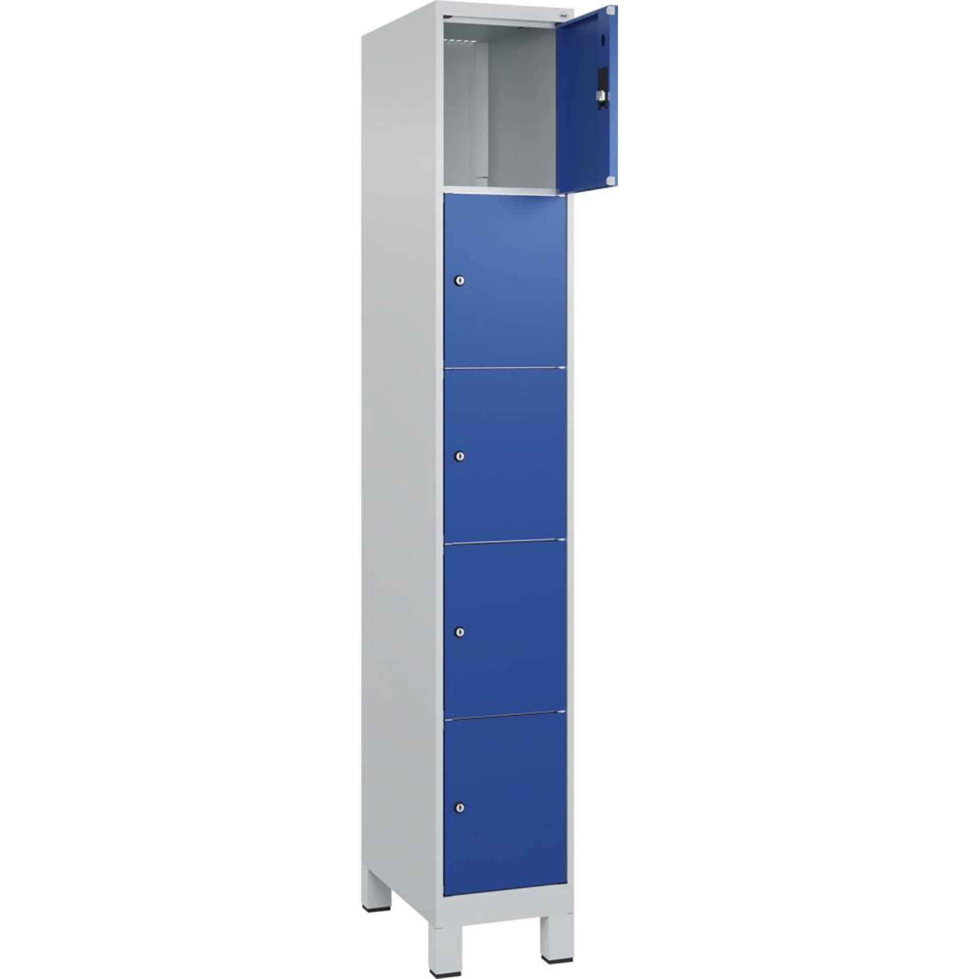 Fächerschrank Classic PLUS, 5 Türen übereinander, mit Füßen