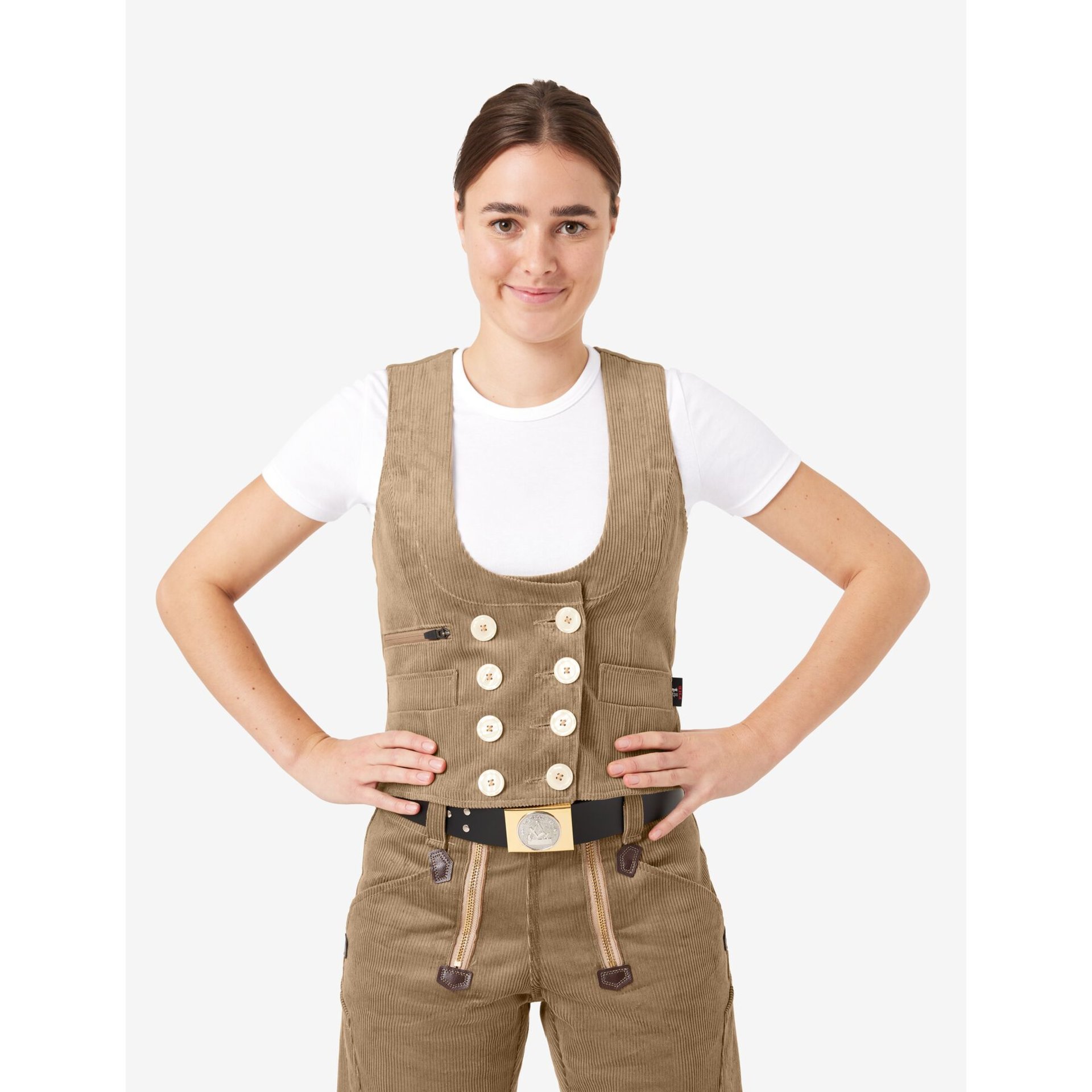HILDE Zunftweste Genuacord beige 42