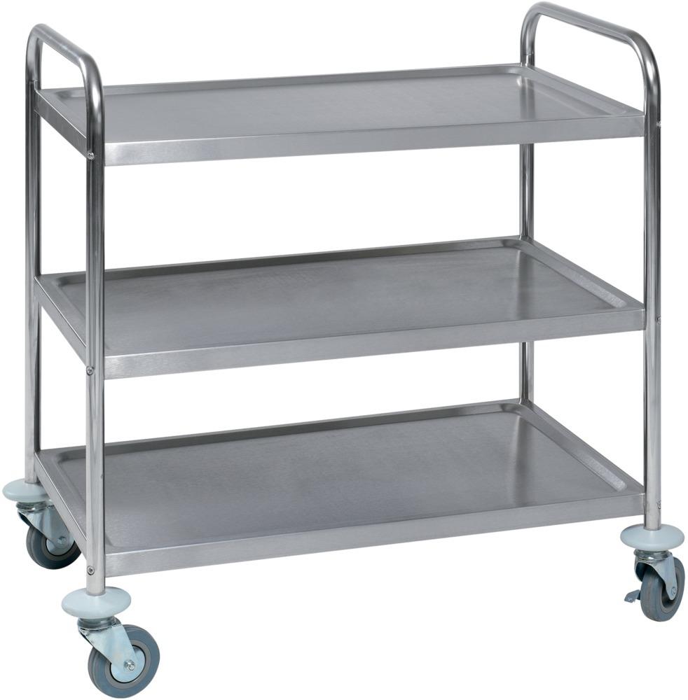 Tischwagen m. 3 Ladefl. 790x500, Edelstahl Tischwagen m. 3 Ladefl. 790x500, Edelstahl