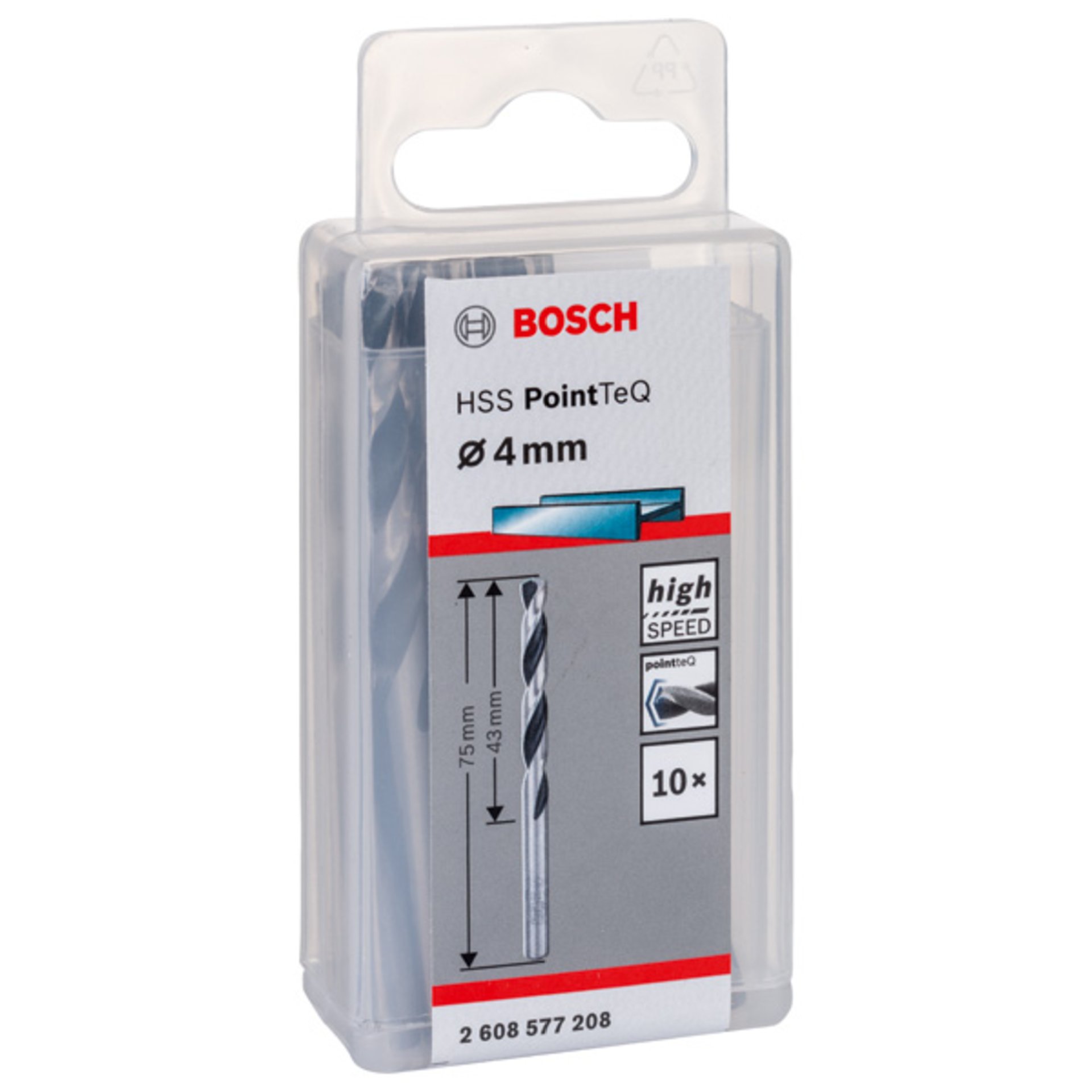 Metallspiralbohrer HSS PointTeQ, DIN 338, 4,0 mm, 10er-Pack