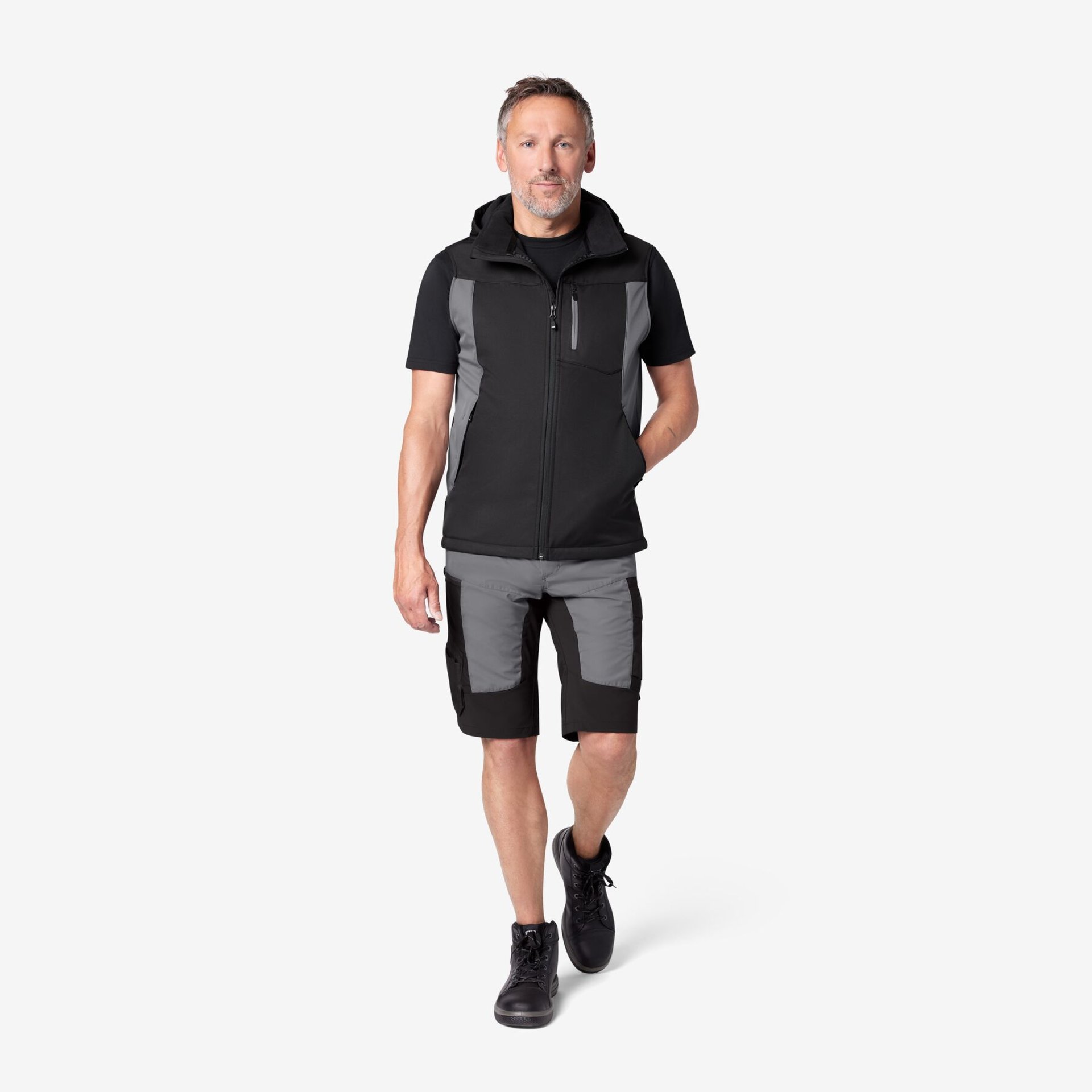 JUSTUS Softshell Weste grau-schwarz XS