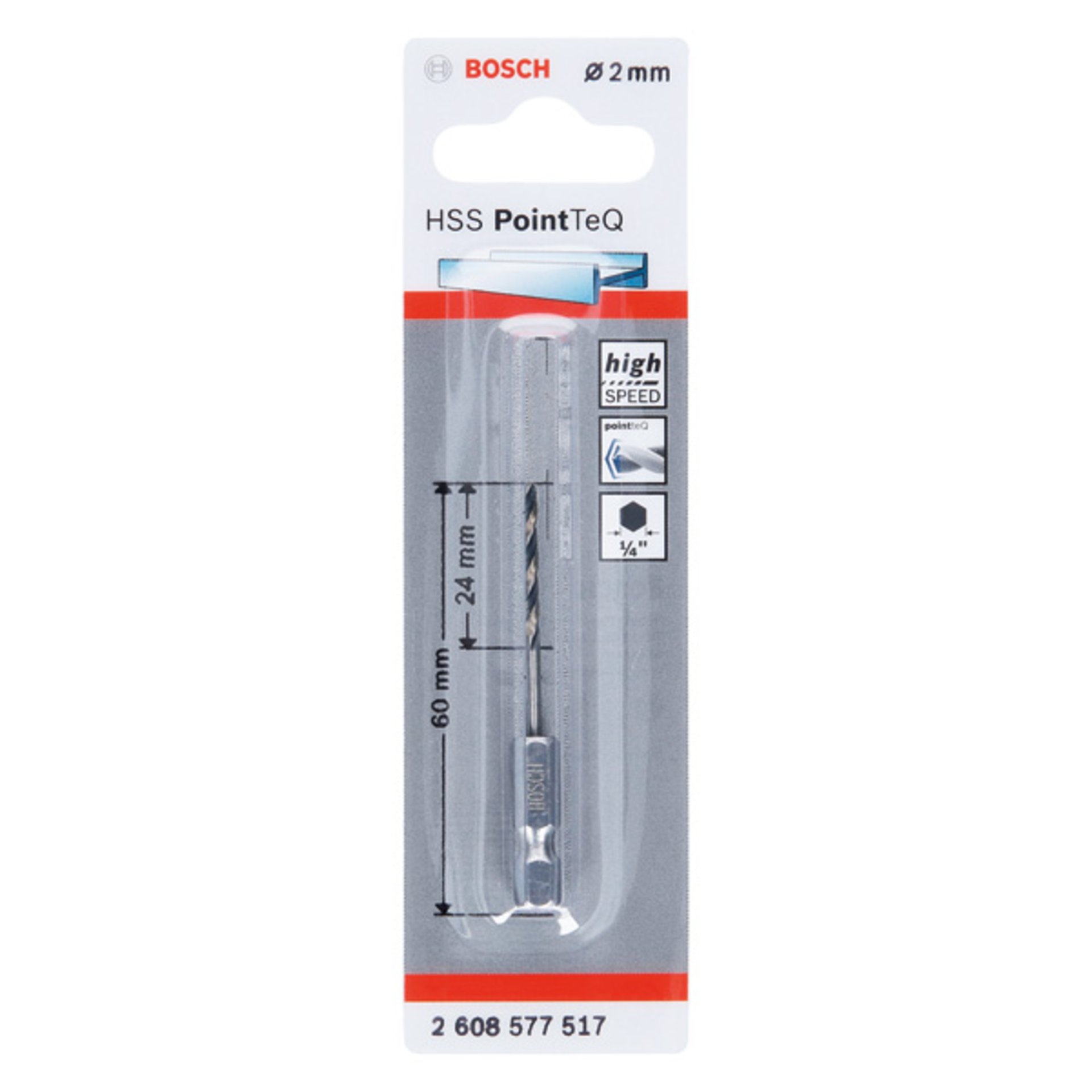 HSS PointTeQ Sechskantbohrer 2 mm